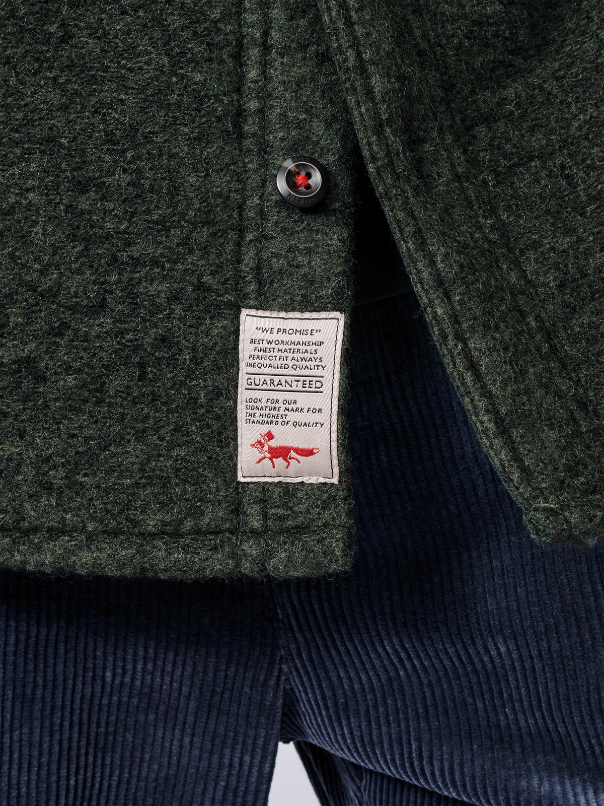 Aubin Khaki Kendale Boiled Wool Overshirt | Overshirt