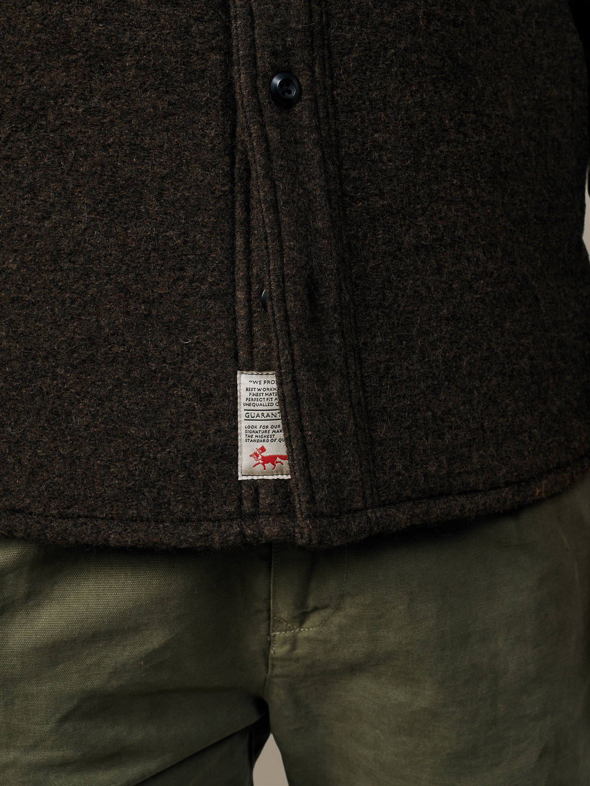 Aubin Dark Chocolate Kendale Boiled Wool Overshirt | Overshirt