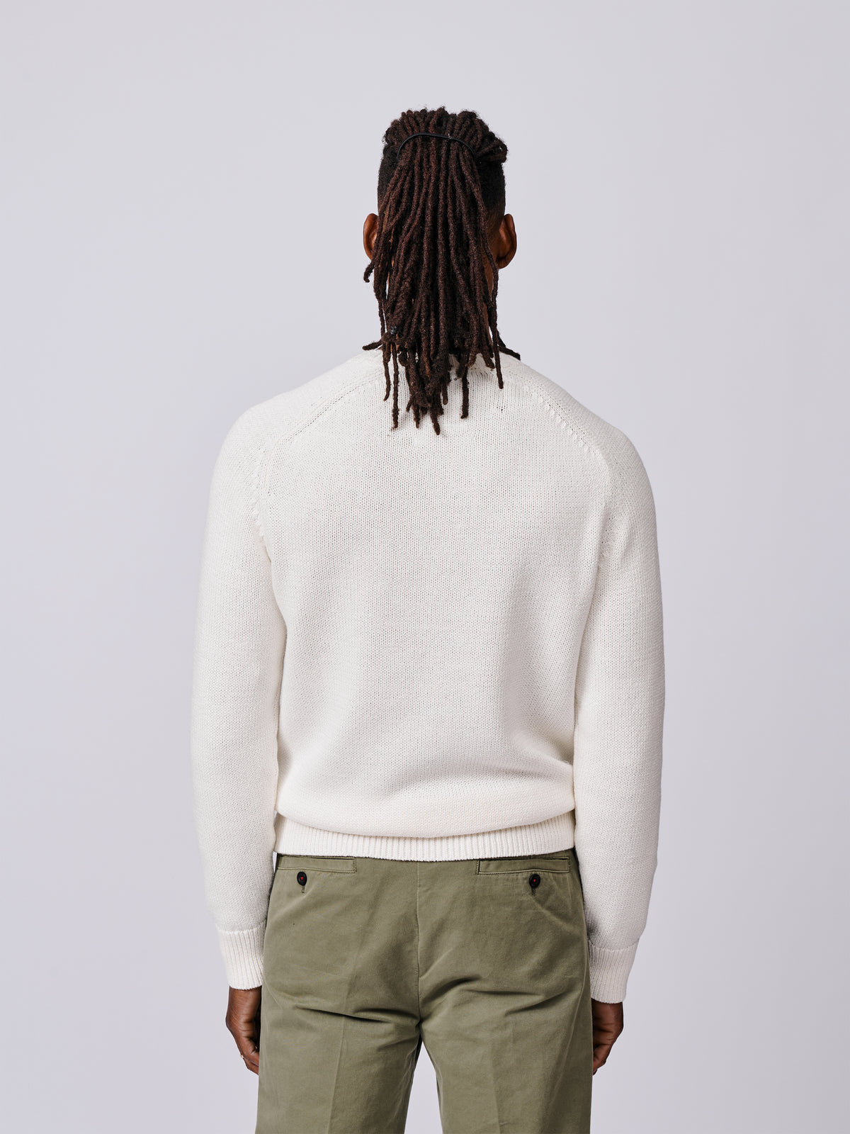 Aubin Ecru Lacey Cotton Linen Blend Crew Neck | Crew Neck