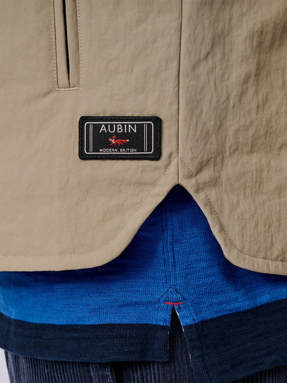 Aubin Light Khaki Lancaster Lightweight Nylon Gilet | Gilet
