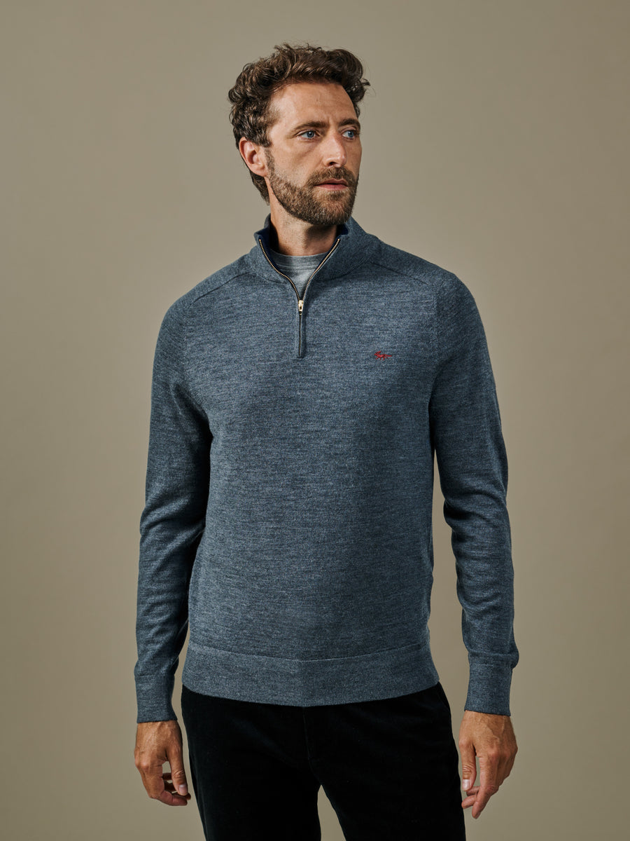 Laurel Extra Fine Merino Zip Neck Jumper
