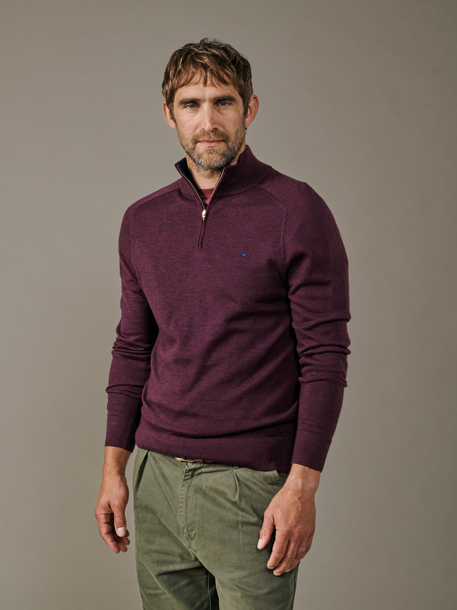 Laurel Extra Fine Merino Zip Neck Jumper