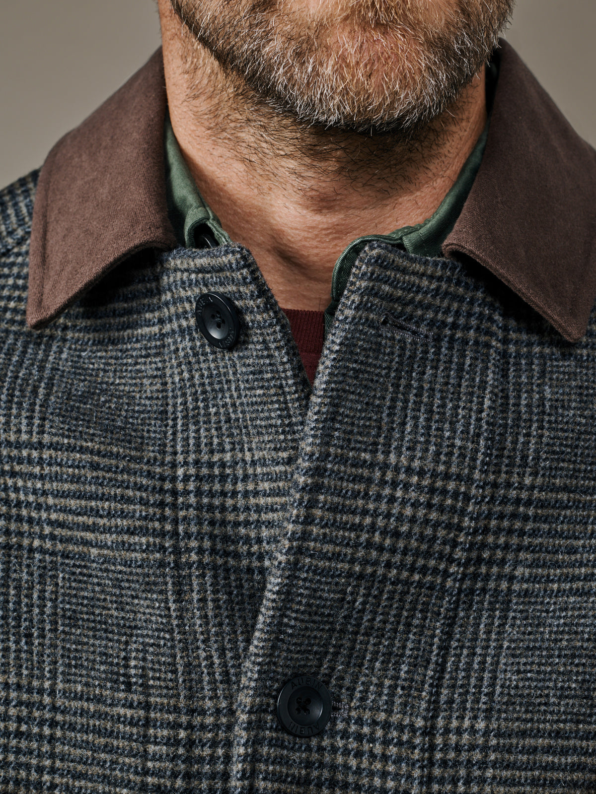 Aubin Prince of Wales Check Lockwood Wool Barn Jacket | Wool Coat