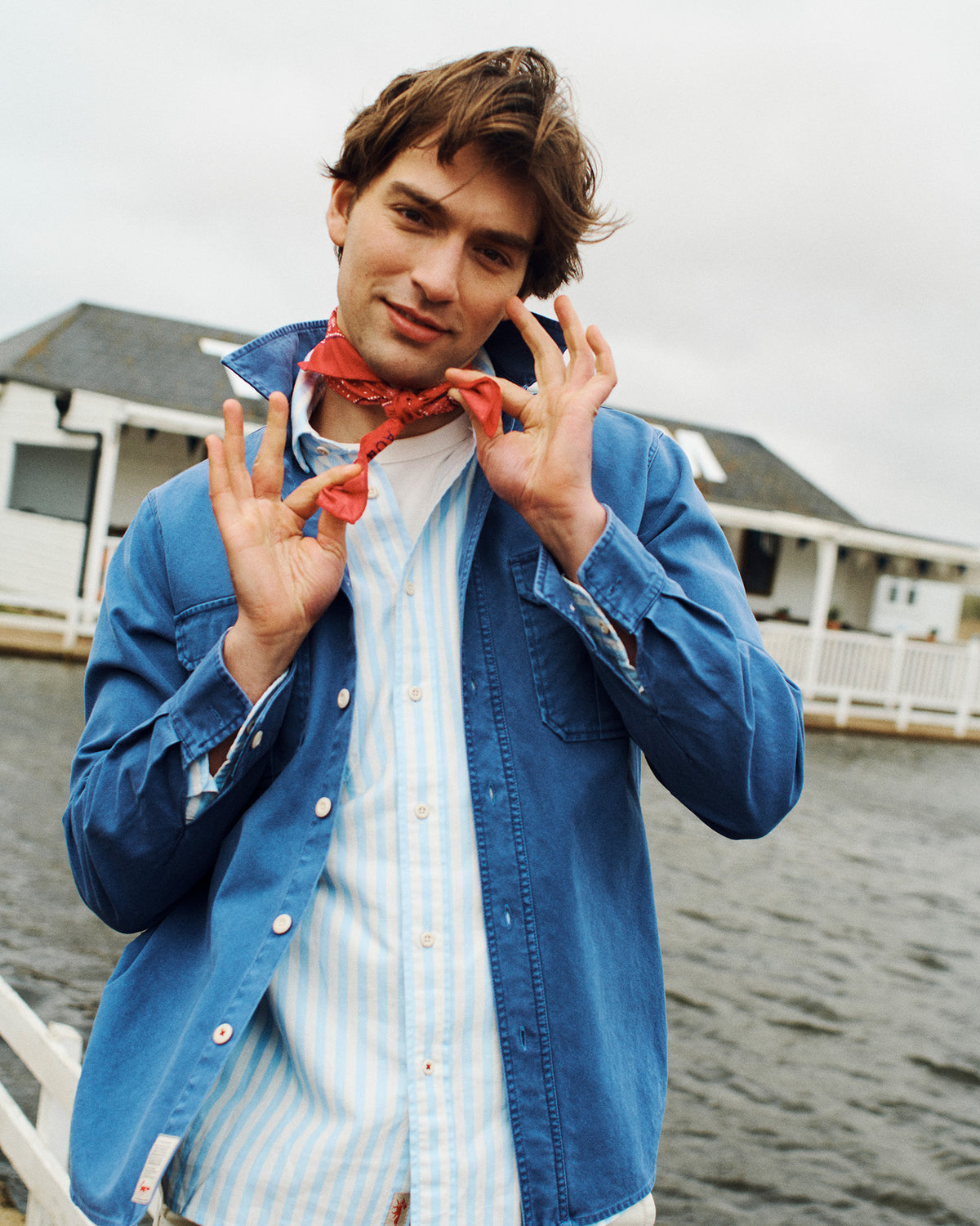 Aubin Red Polka Dot Stanford Bandana | Pocket Square