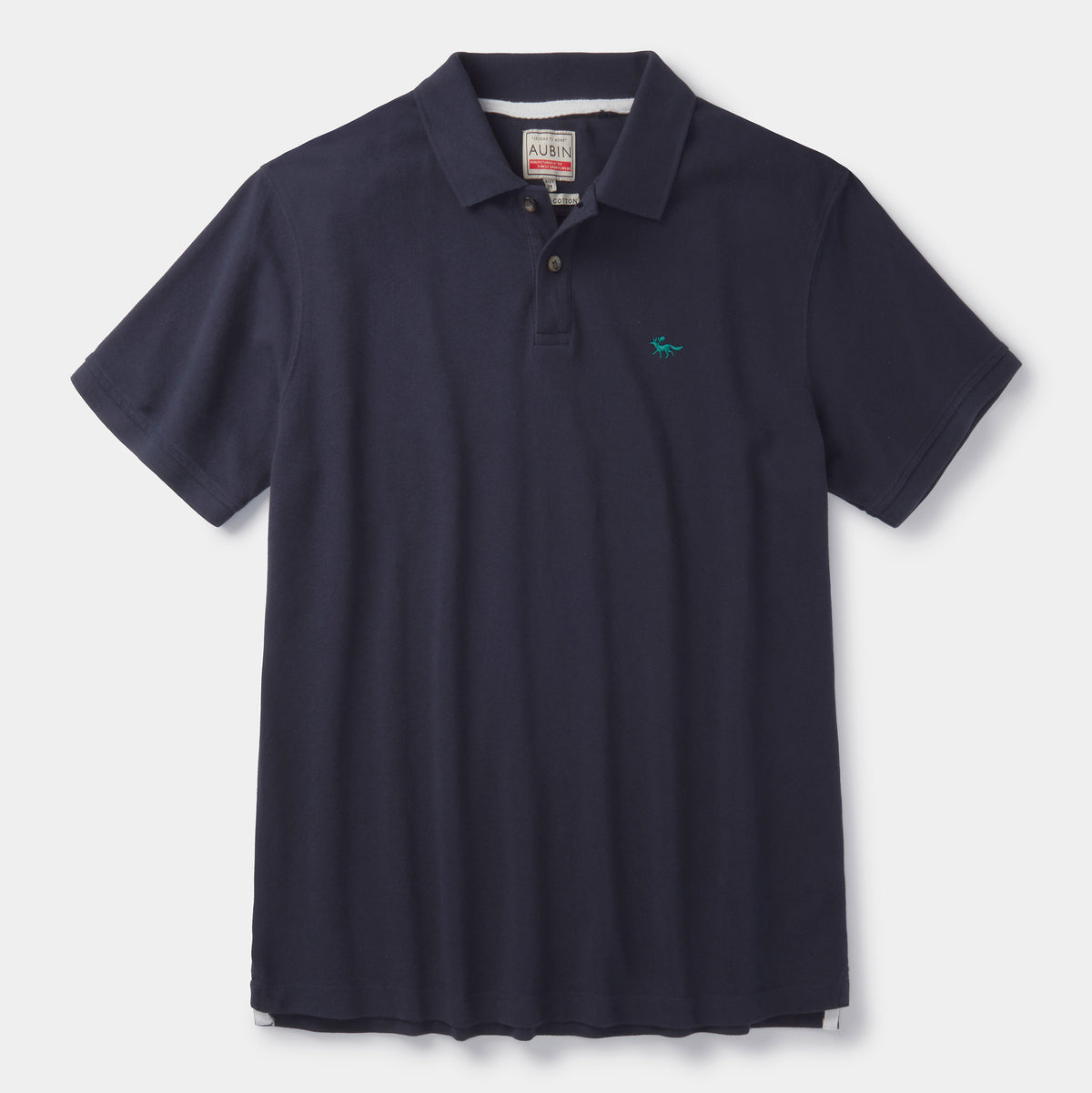 Aubin Navy Lusby Pique Polo | Polo Shirts
