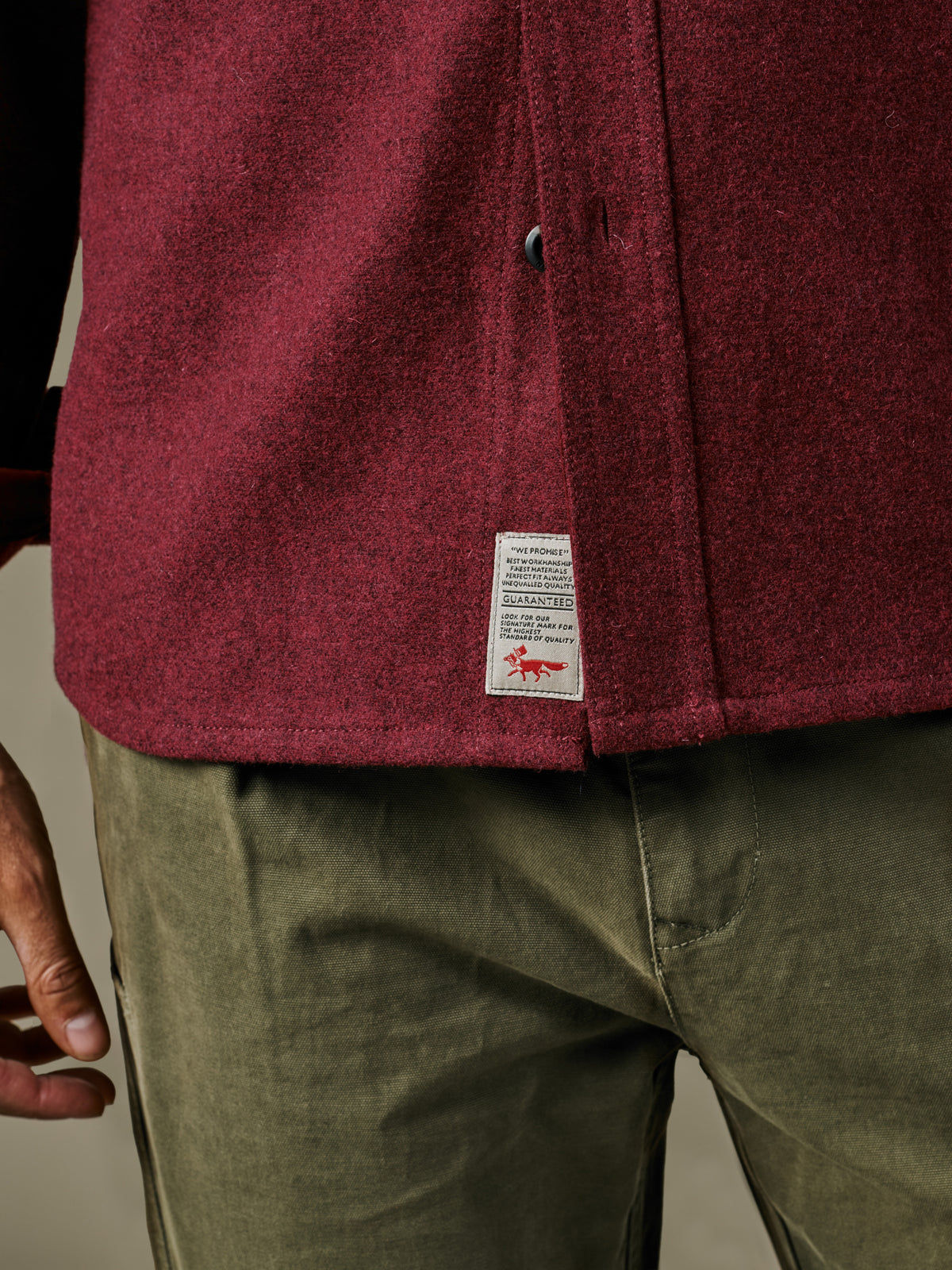 Aubin Oxblood Lysaghts Wool Overshirt | Overshirt