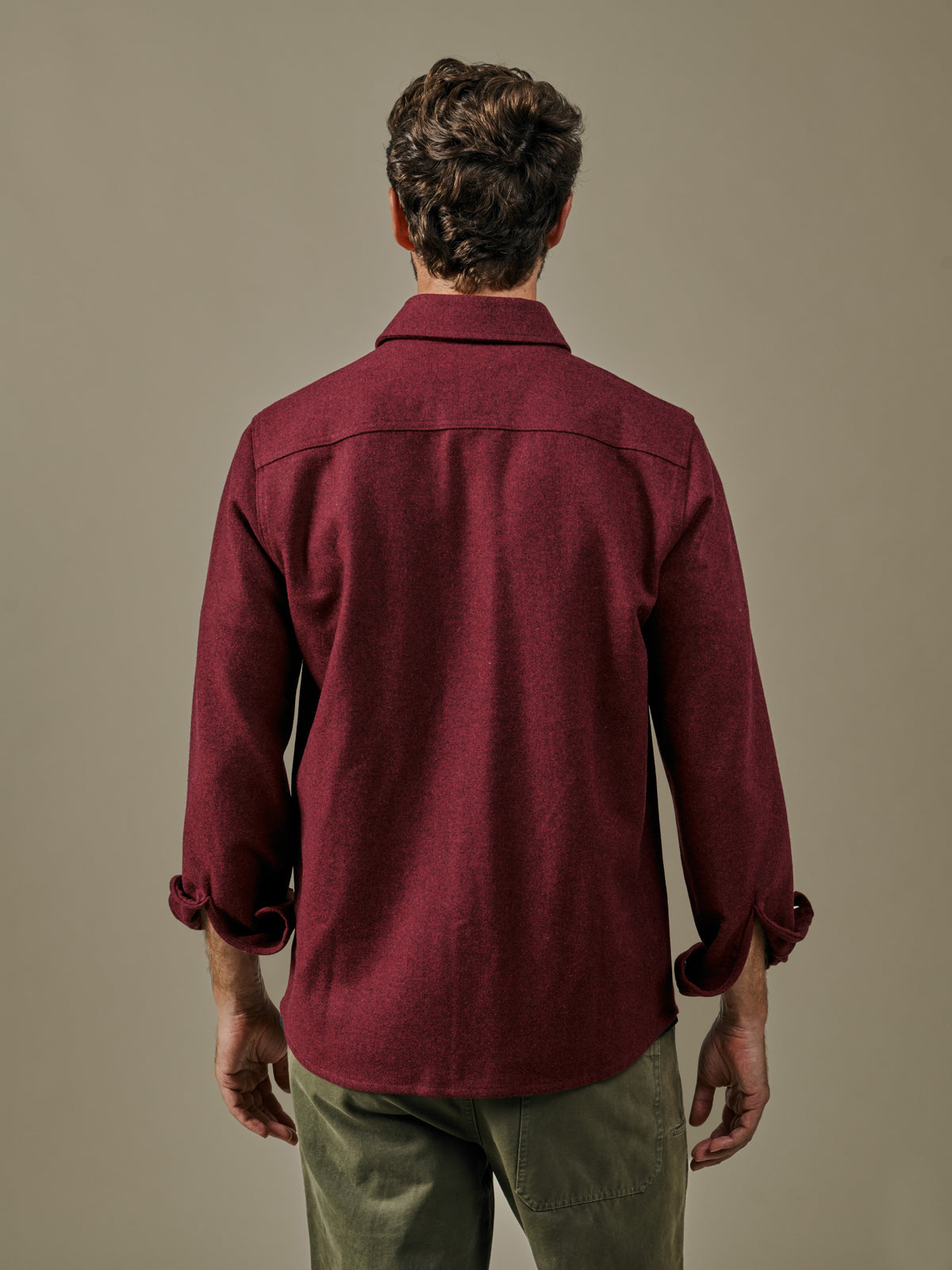 Aubin Oxblood Lysaghts Wool Overshirt | Overshirt