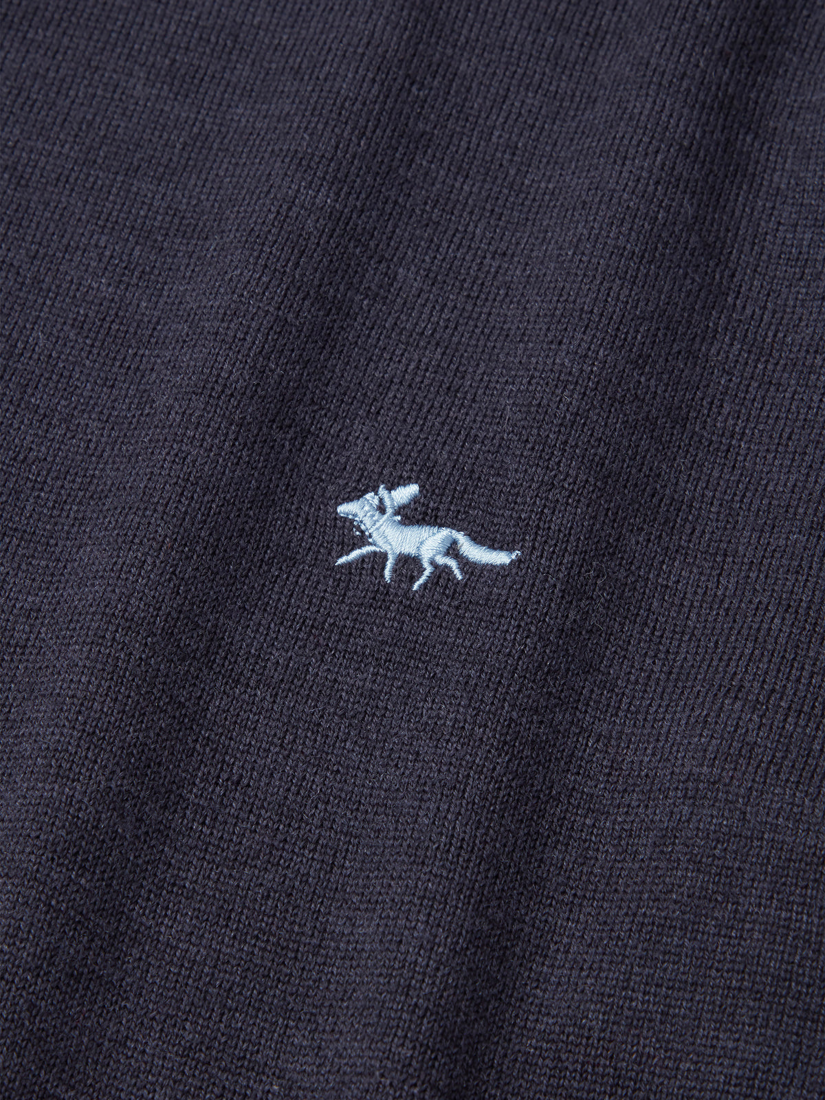 Aubin Navy Laurel Extra Fine Merino Zip Neck Jumper | Zip Neck