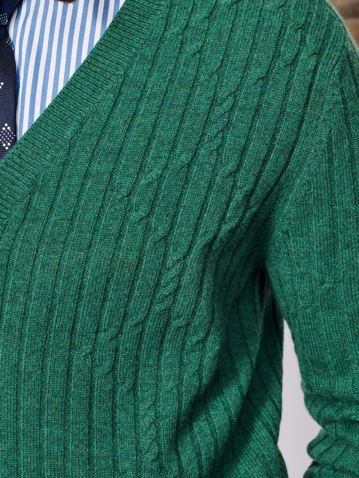 Aubin Green Leonard Cable Cardigan | Cardigan