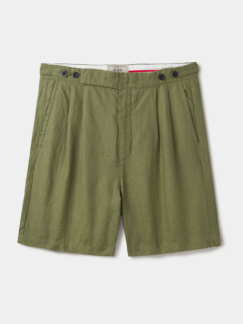 Lind Double Pleat Linen Short