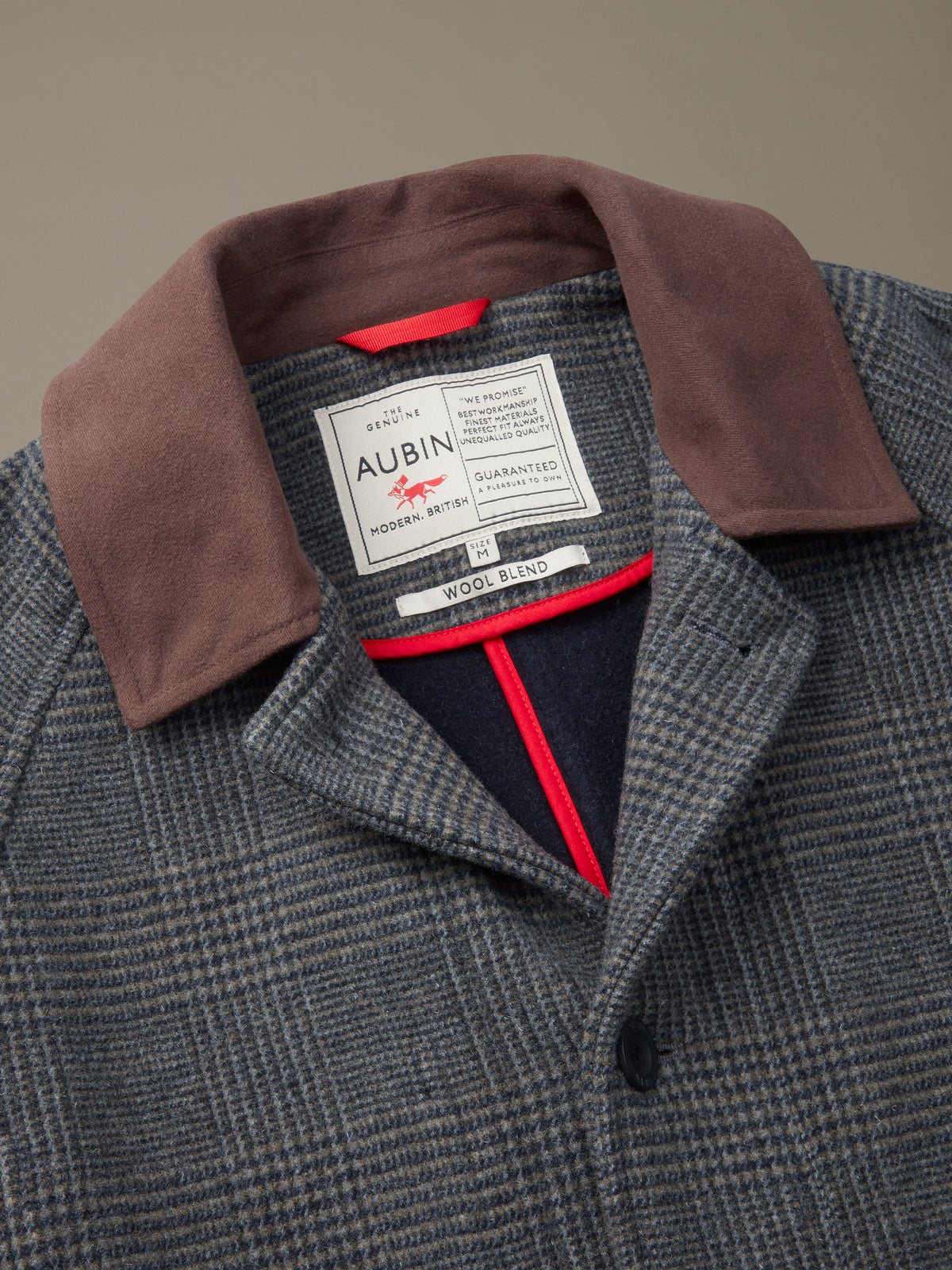 Aubin Prince of Wales Check Lockwood Wool Barn Jacket | Wool Coat