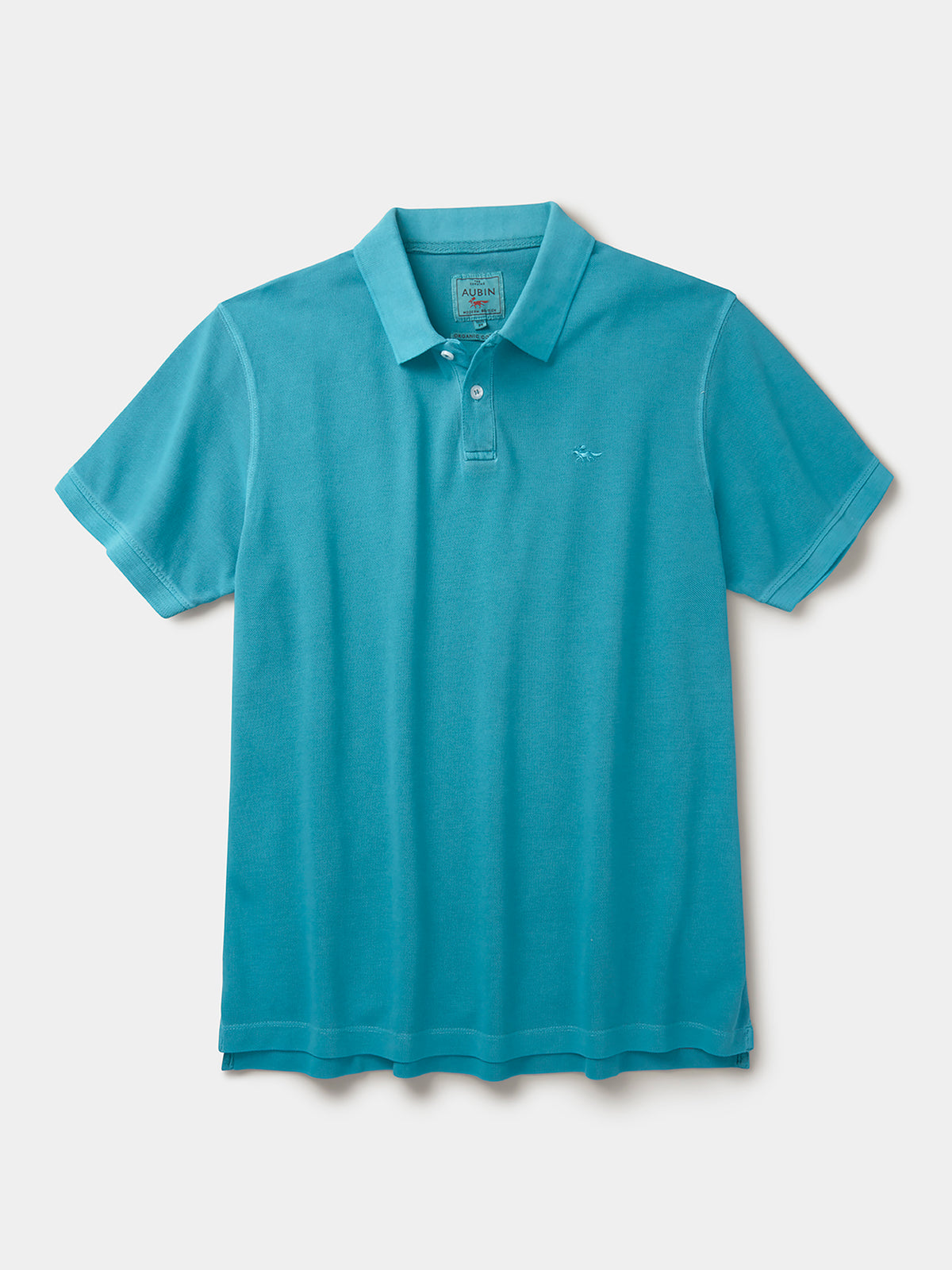 Aubin Washed Jade Lusby Pique Polo | Polo Shirts