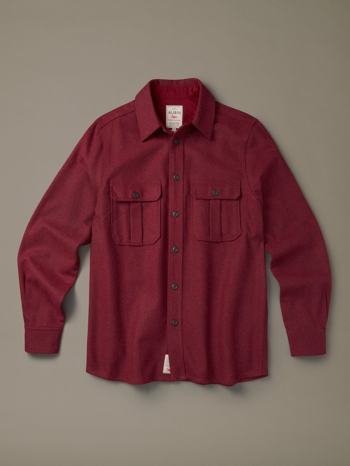 Aubin Oxblood Lysaghts Wool Overshirt | Overshirt