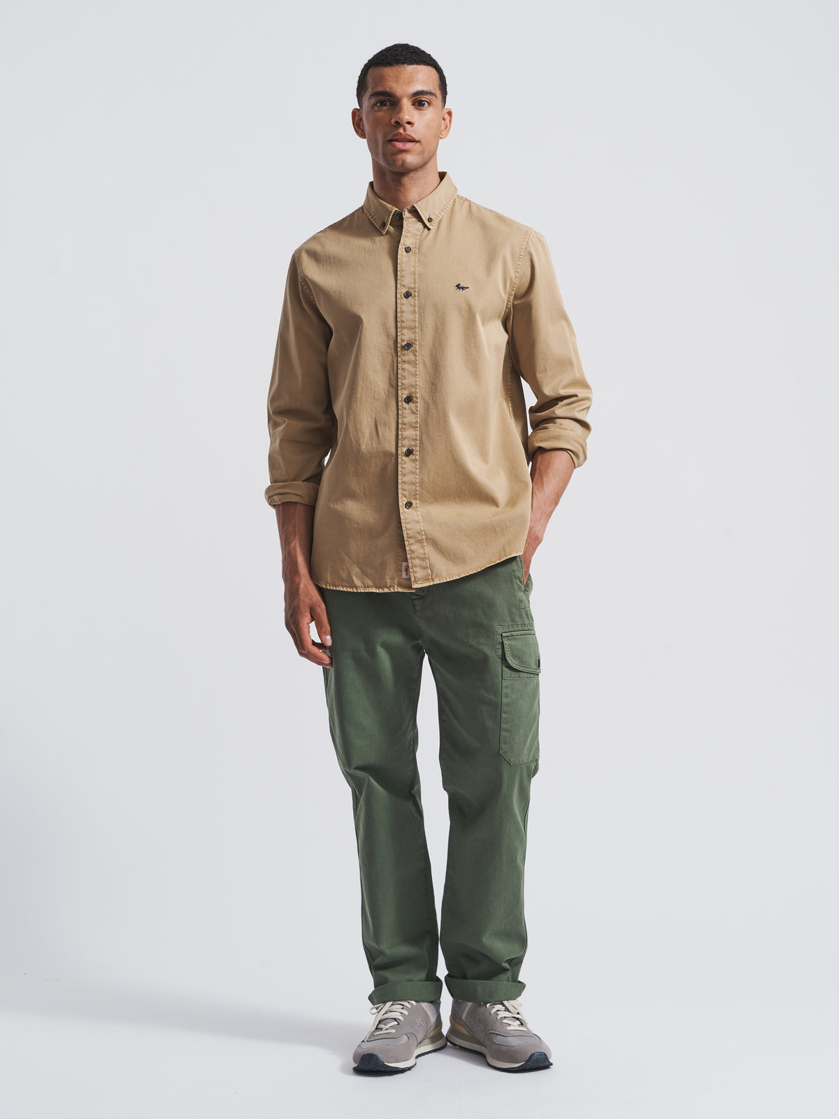 Aubin Sand Hessle Shirt | Oxford Shirt