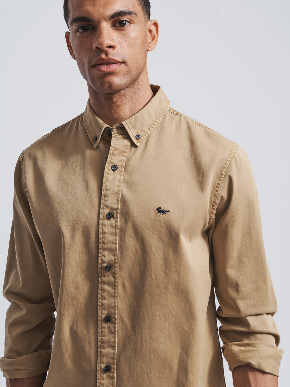 Aubin Sand Hessle Shirt | Oxford Shirt