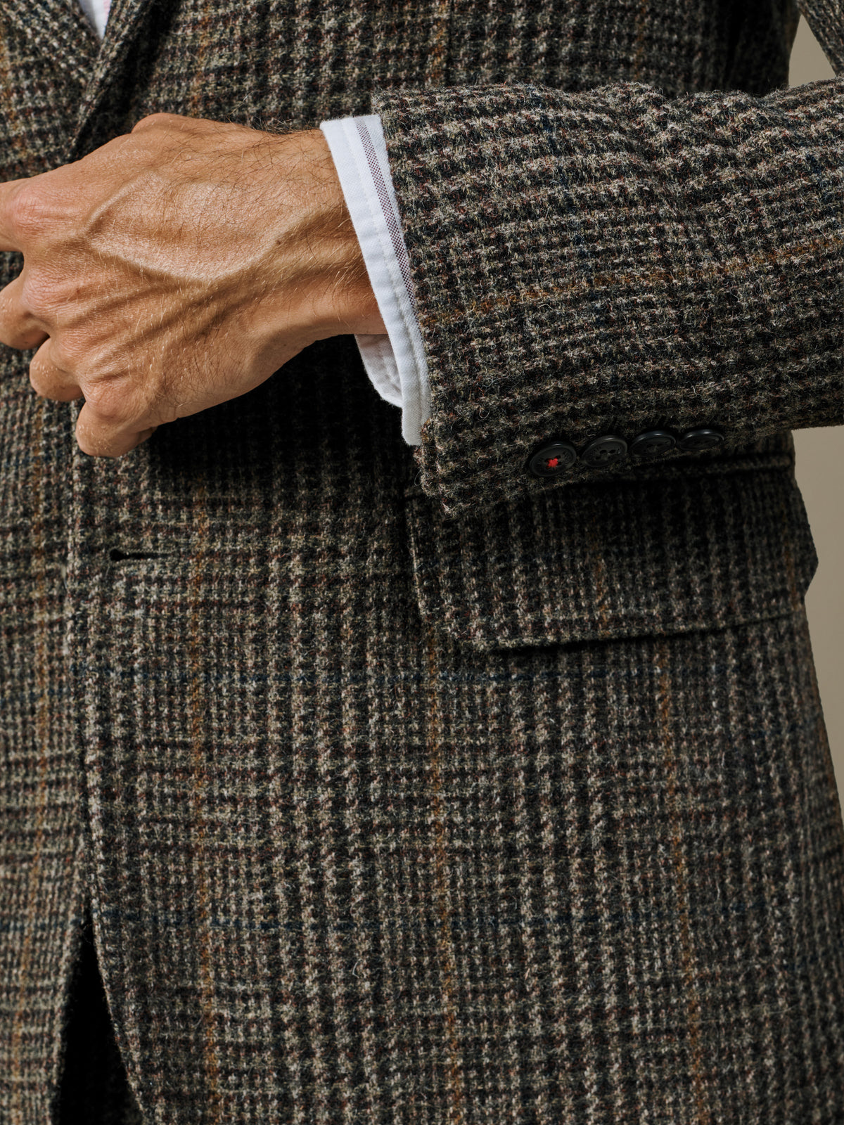 Aubin Brown Check Marlborough Wool Suit Jacket | Suit Jackets