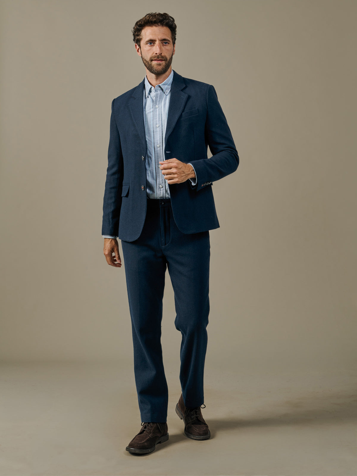 Aubin Navy Marlborough Wool Suit Jacket | Suit Jackets