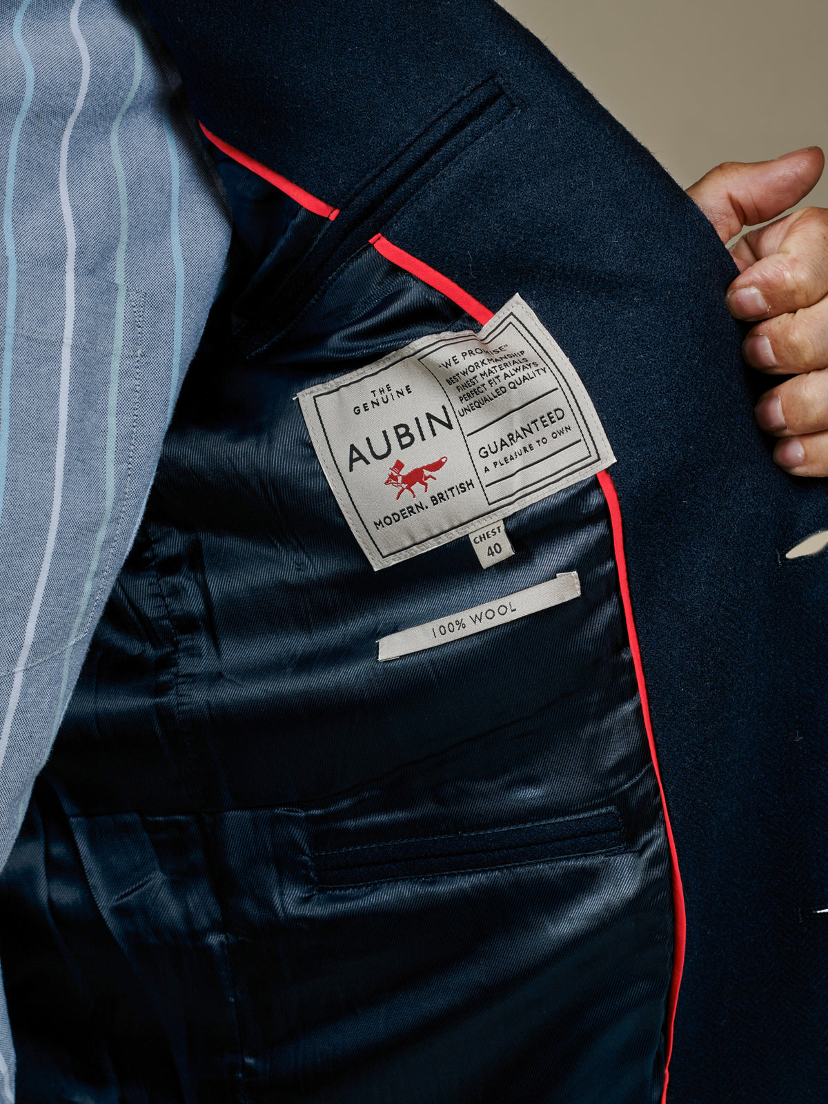 Aubin Navy Marlborough Wool Suit Jacket | Suit Jackets
