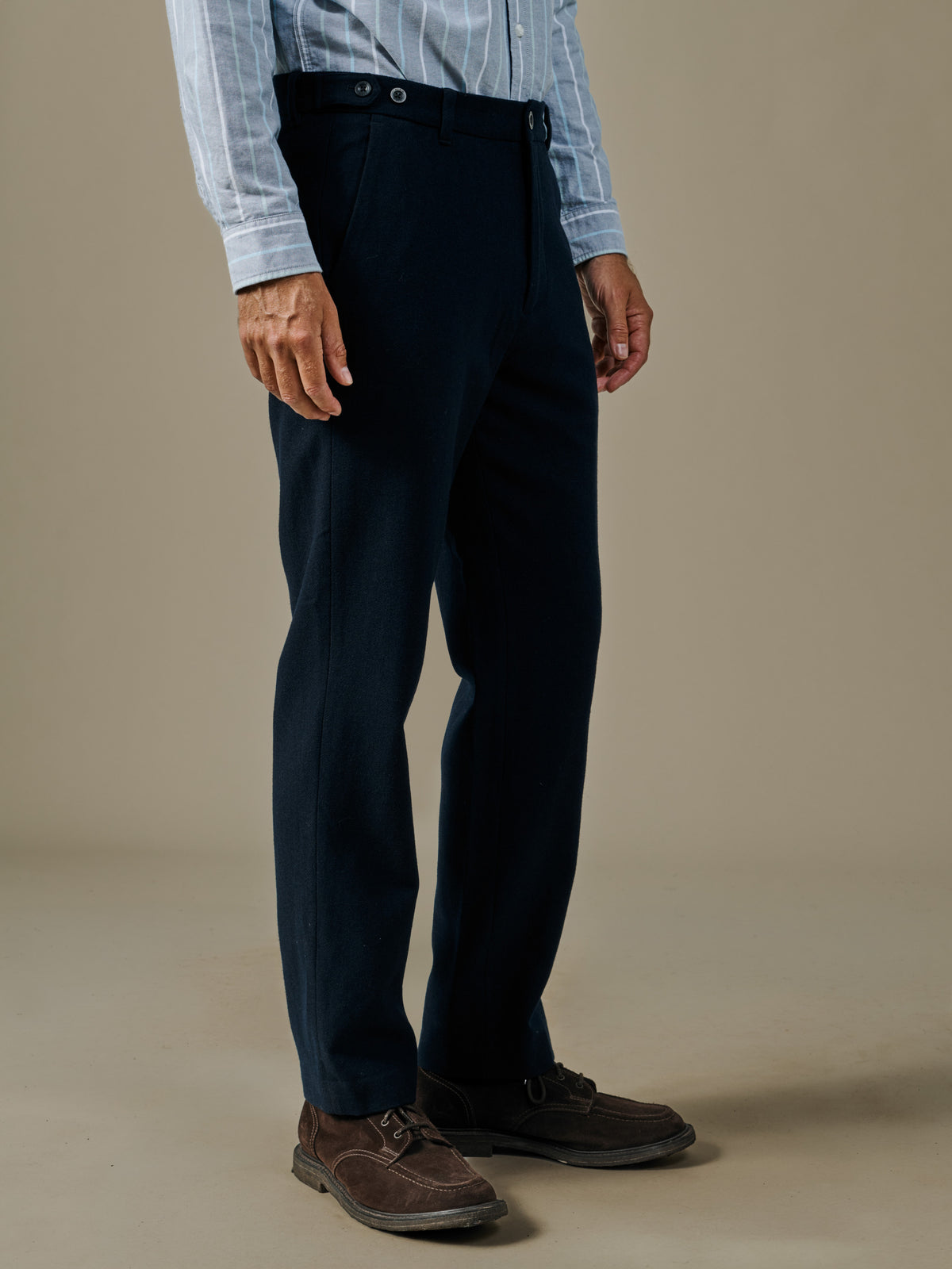 Aubin Navy Marlborough Wool Suit Trouser | Suit Trousers