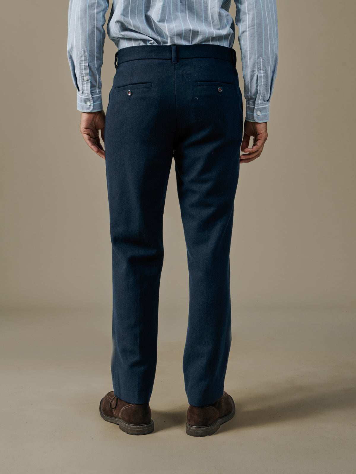 Aubin Navy Marlborough Wool Suit Trouser | Suit Trousers