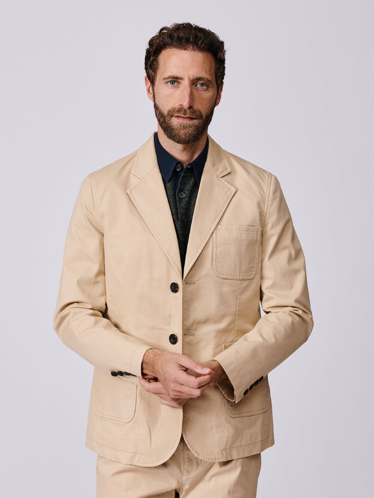 Aubin Sand Mareham Patch Pocket Jacket | Suit Jackets