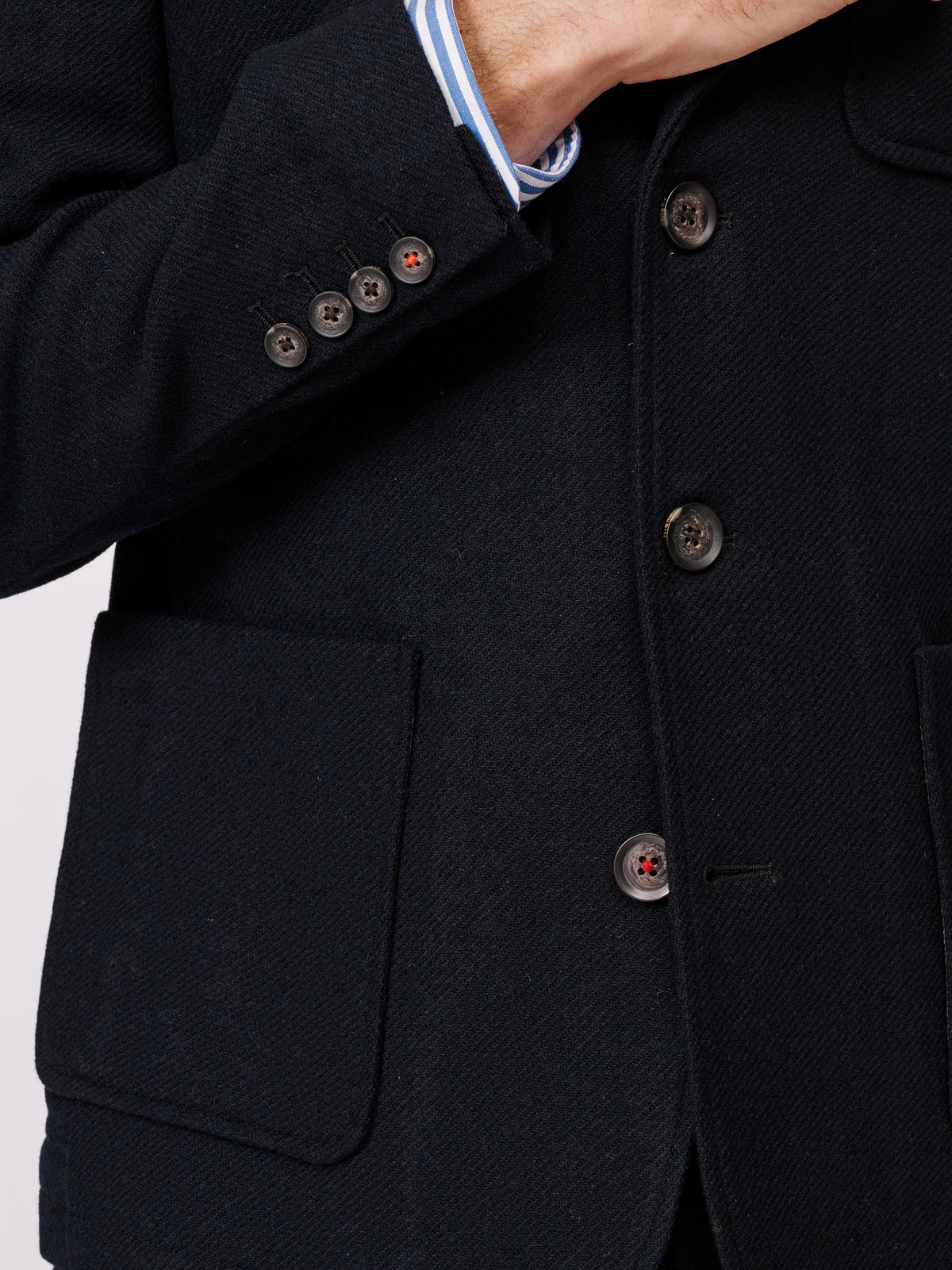 Aubin Navy Mareham Wool Patch Pocket Suit Jacket | Wool Jacket