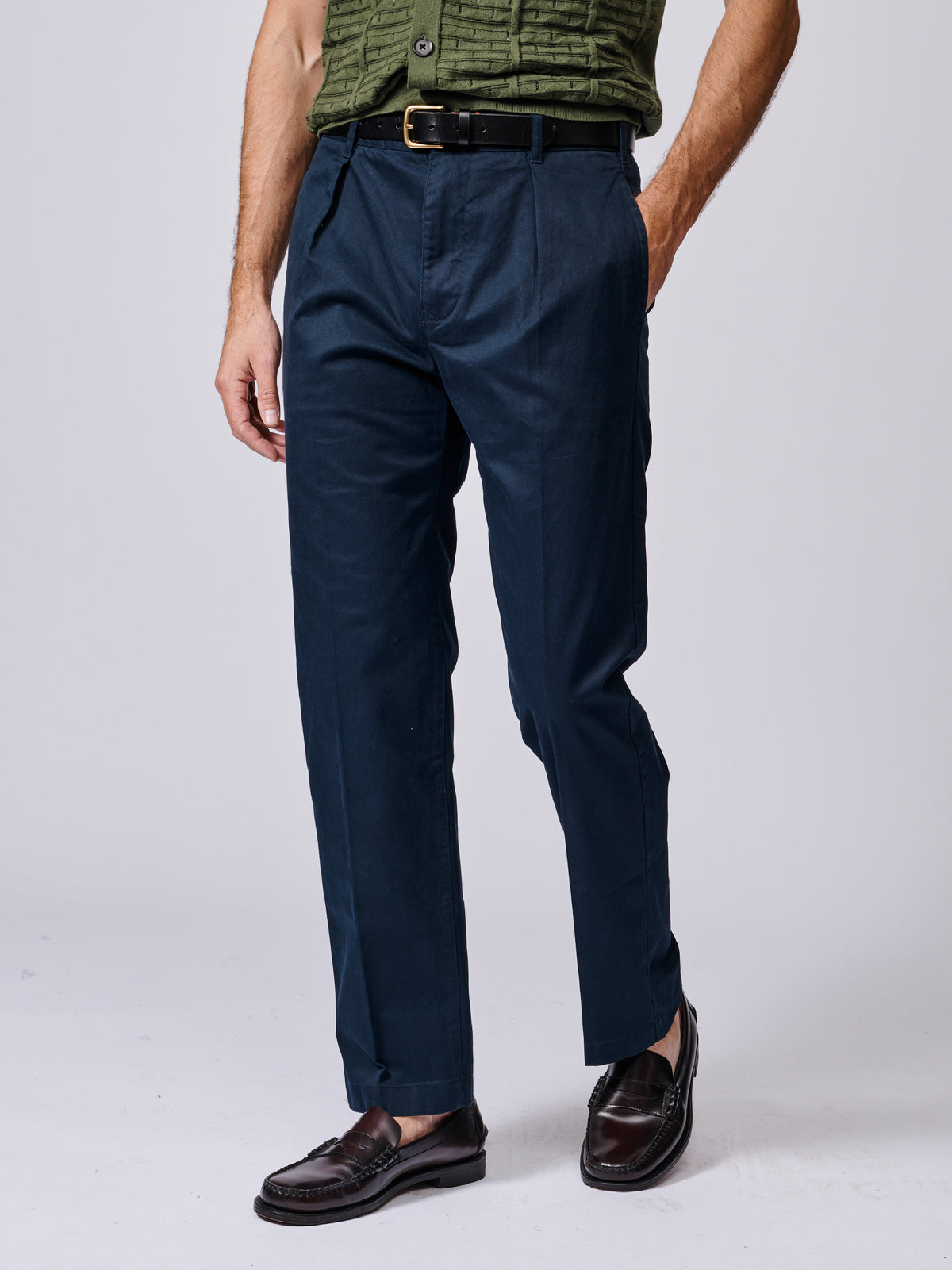 Aubin Navy Mareham Relaxed Fit Trouser | Suit Trousers