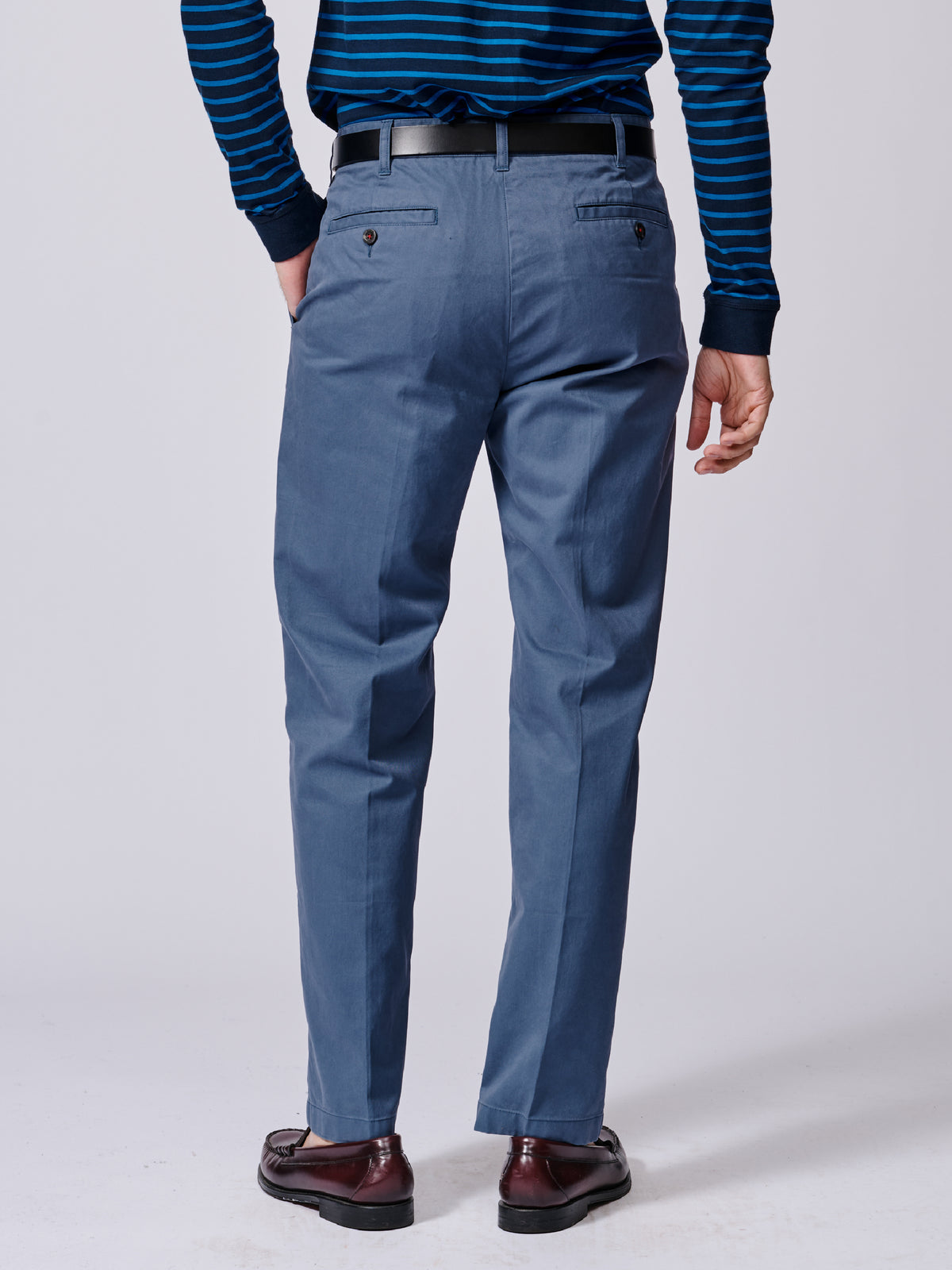 Aubin Washed Blue Mareham Relaxed Fit Trouser | Suit Trousers