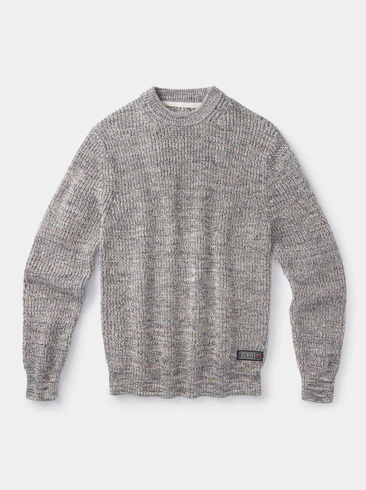 Aubin Grey Twist Martin Ribbed Crew | Crew Neck