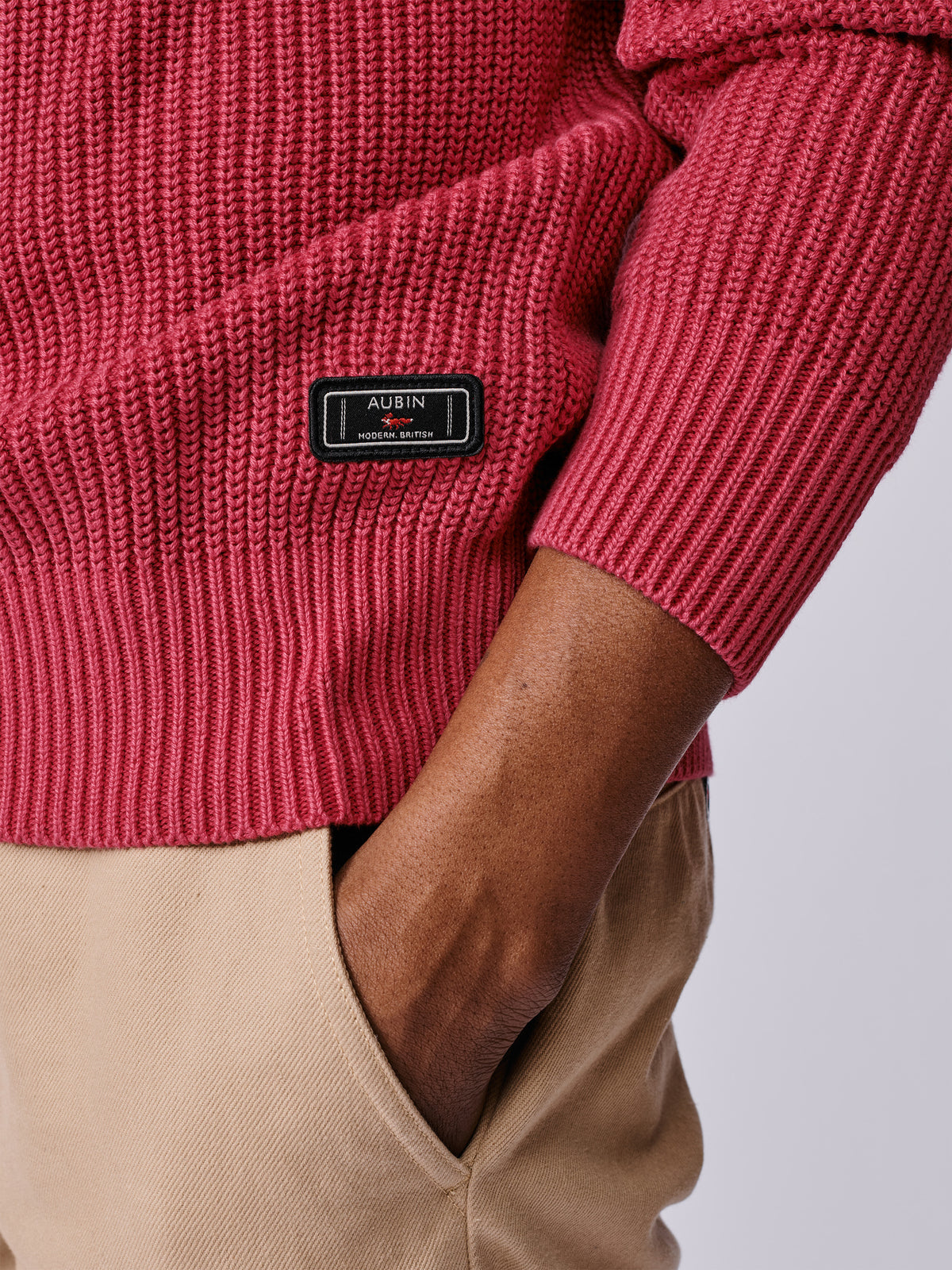 Aubin Pink Martin Cotton Ribbed Crew Neck | Crew Neck