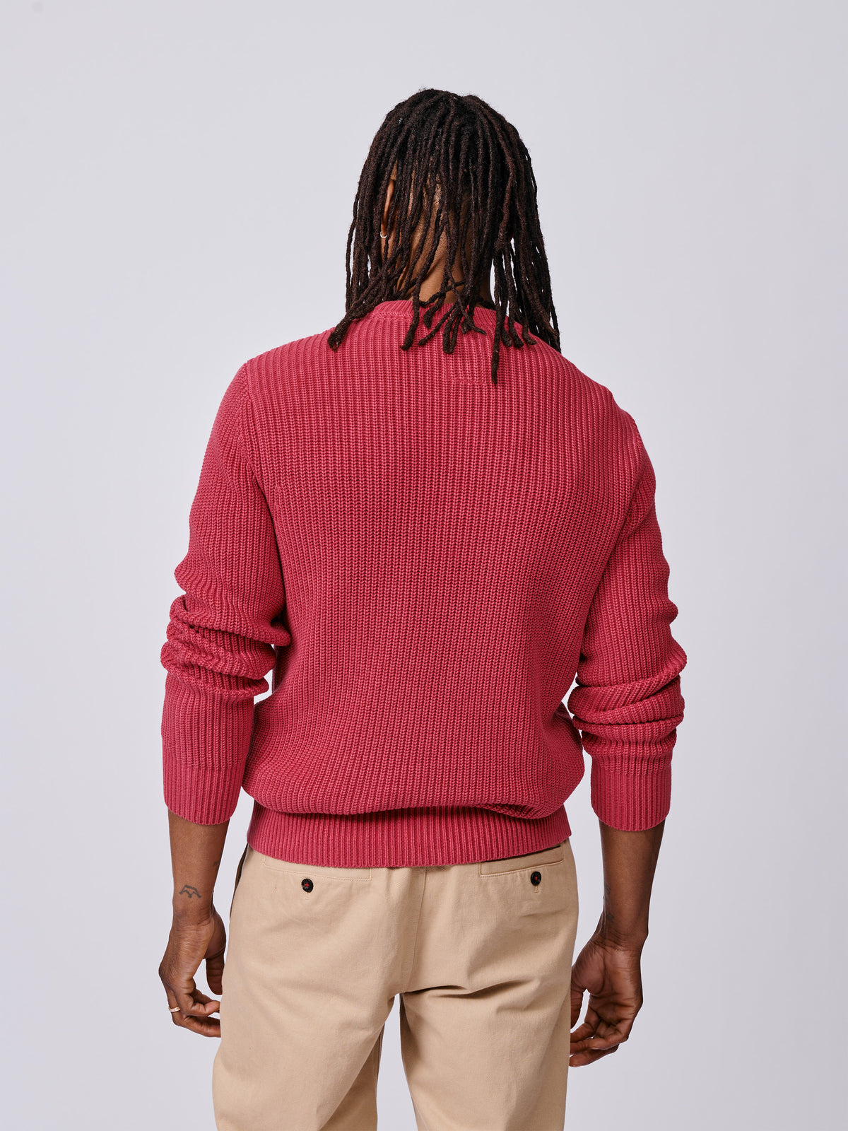Aubin Pink Martin Cotton Ribbed Crew Neck | Crew Neck