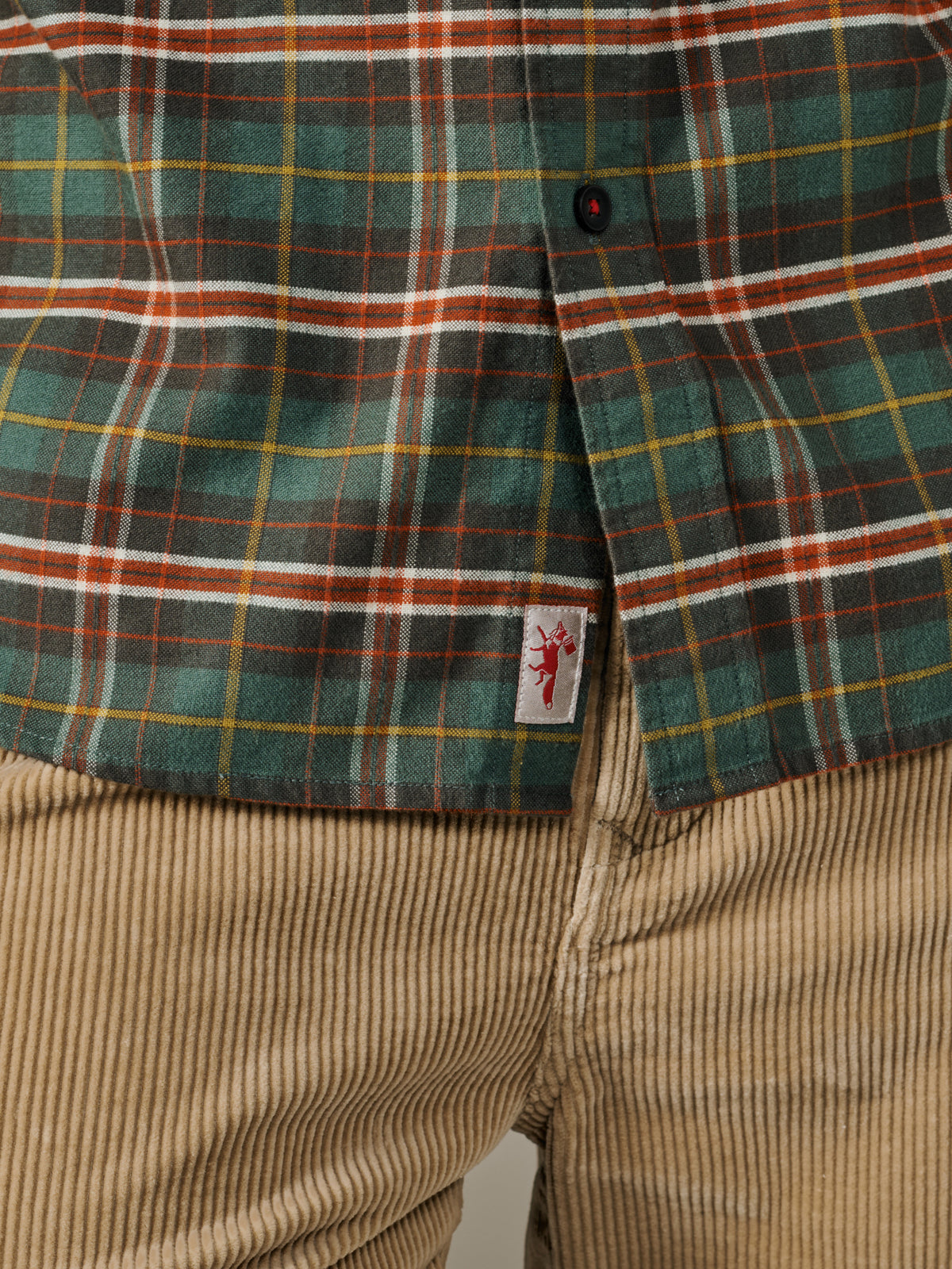 Aubin Green Check Merton Brushed Oxford Button Down Shirt | Checked Shirt
