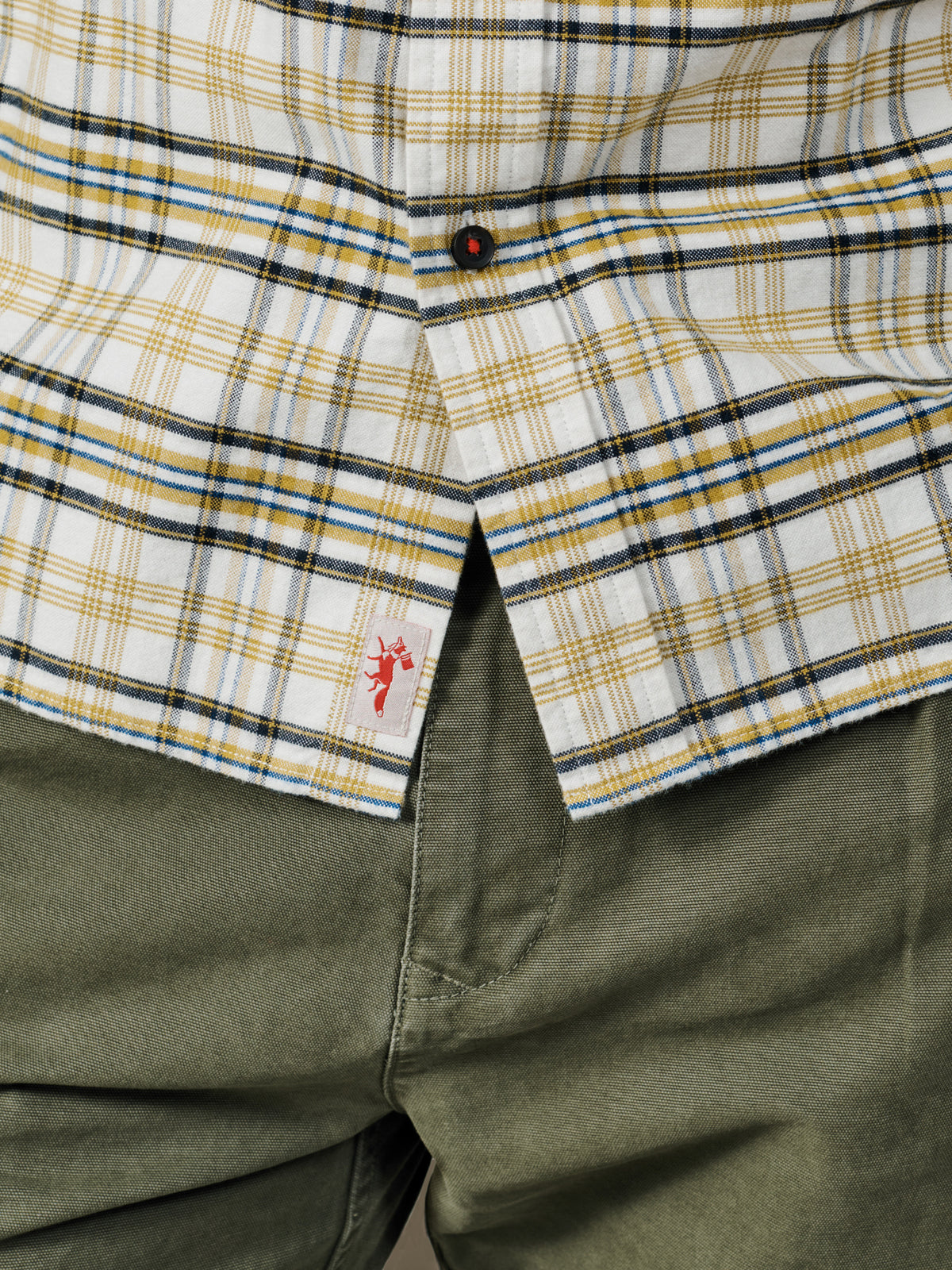 Aubin Turmeric Check Merton Brushed Oxford Button Down Shirt | Checked Shirt