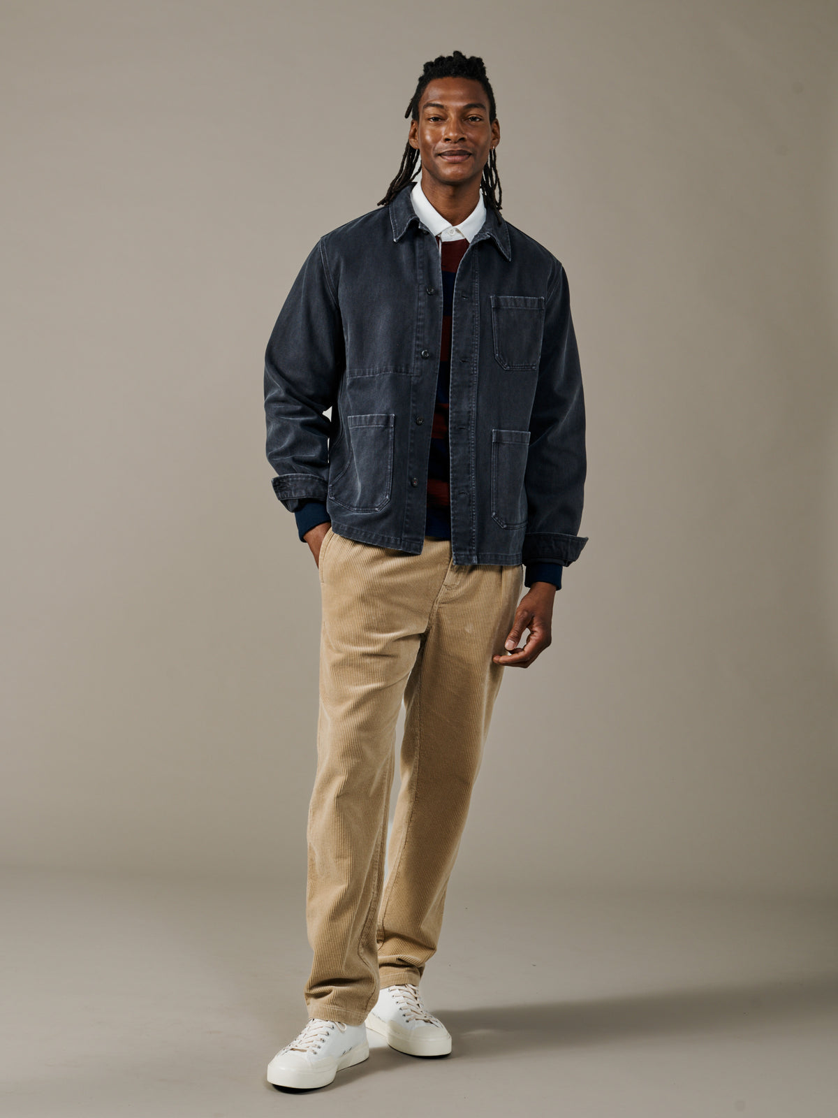 Aubin Washed Black Mortlake Worker Jacket | Jackets
