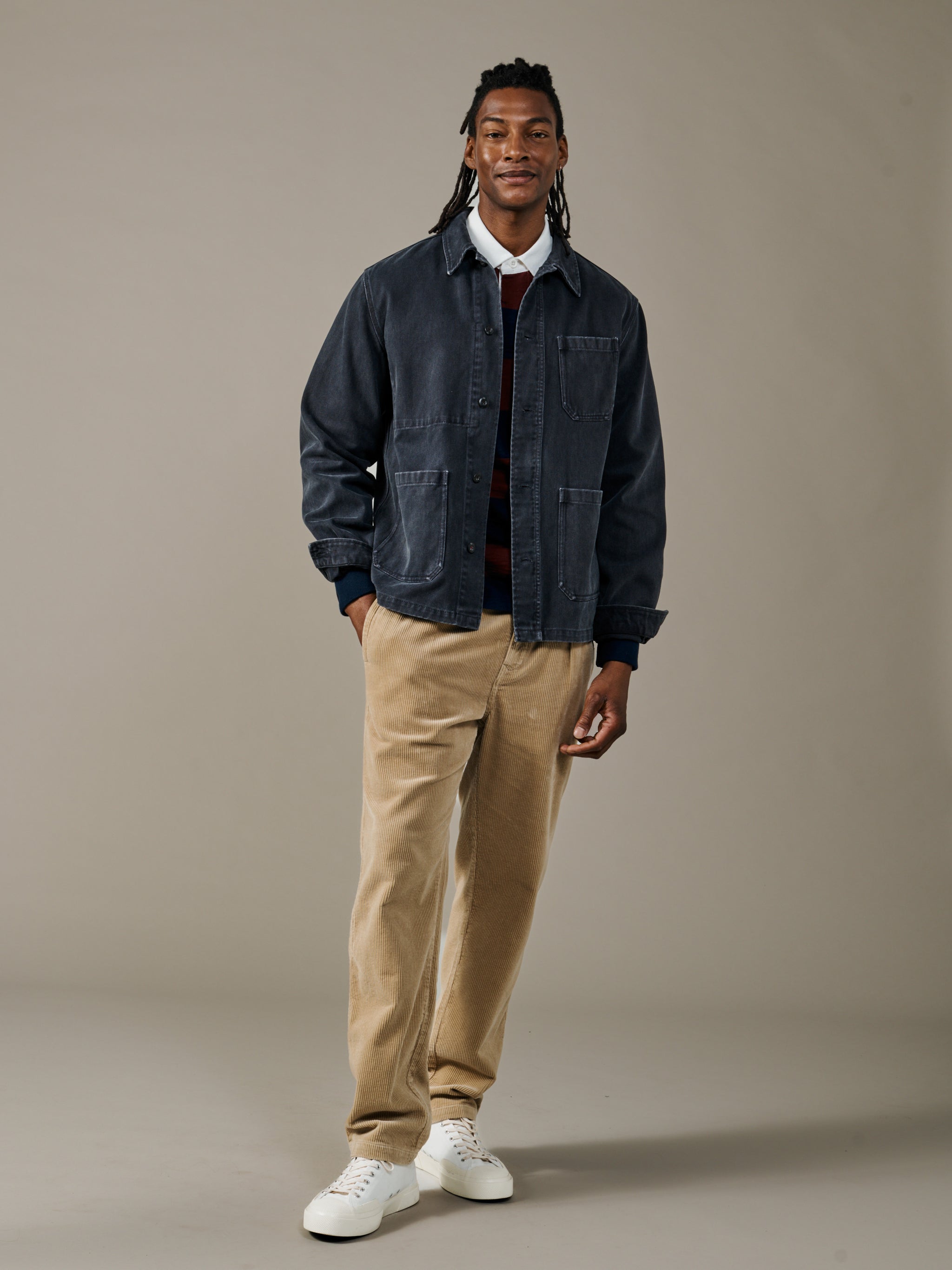 Washed Black Mortlake Worker Jacket | Aubin