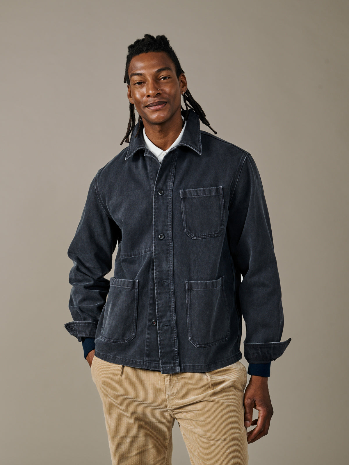 Aubin Washed Black Mortlake Worker Jacket | Jackets
