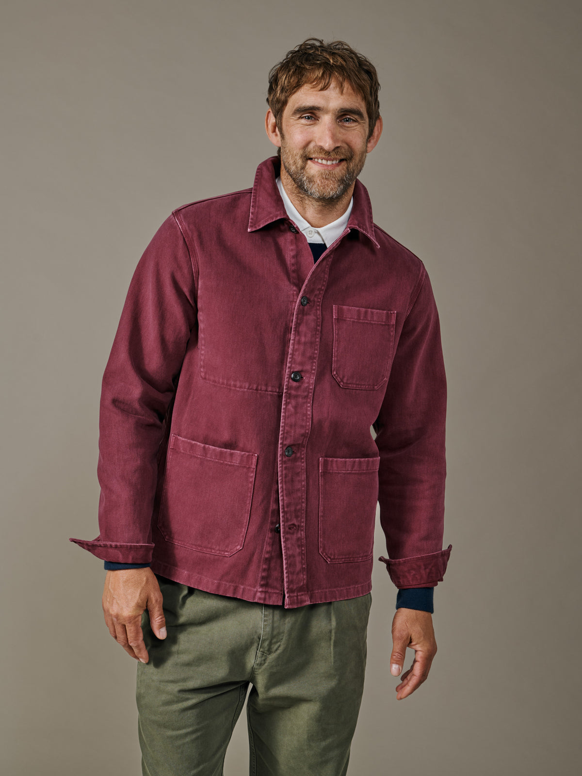 Aubin Oxblood Mortlake Worker Jacket | Jackets