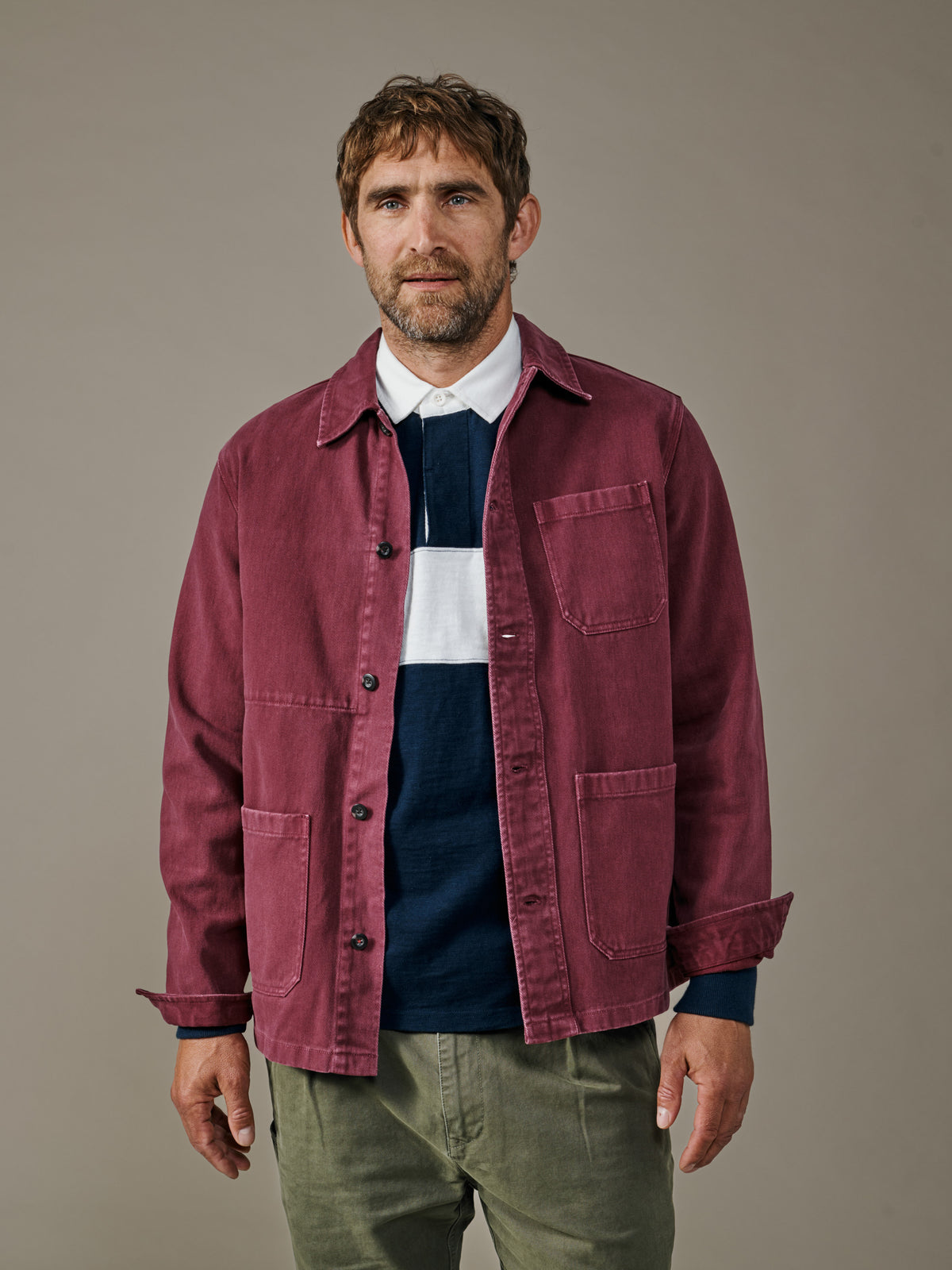 Aubin Oxblood Mortlake Worker Jacket | Jackets