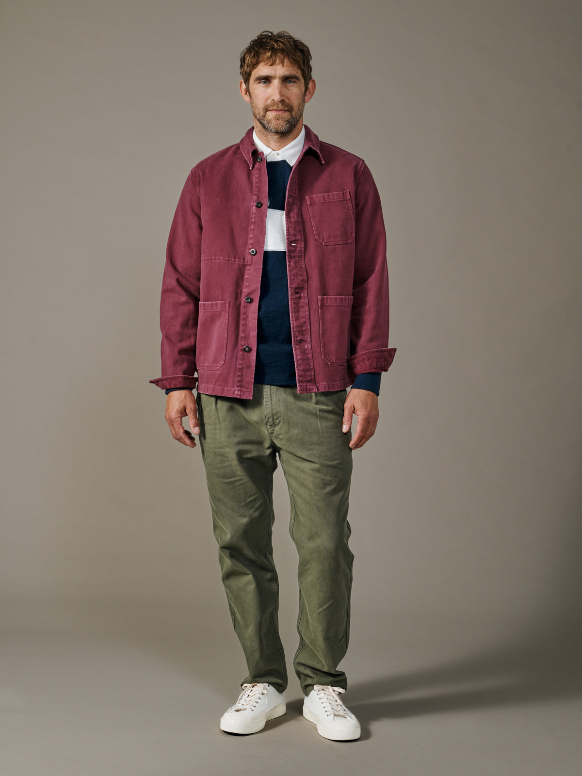 Aubin Oxblood Mortlake Worker Jacket | Jackets