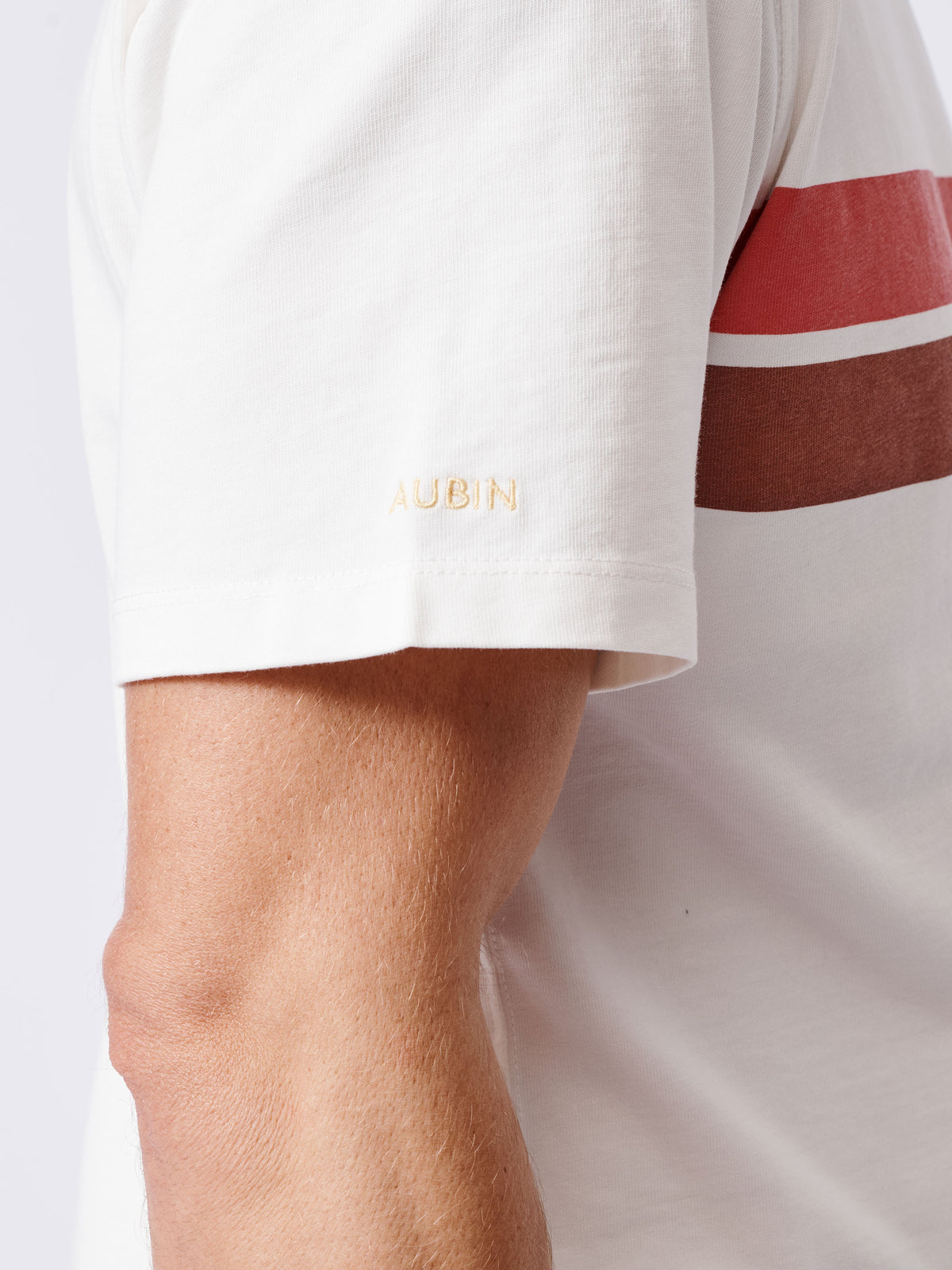 Aubin Chest Stripe Santon Relaxed T-Shirt | Striped Tee