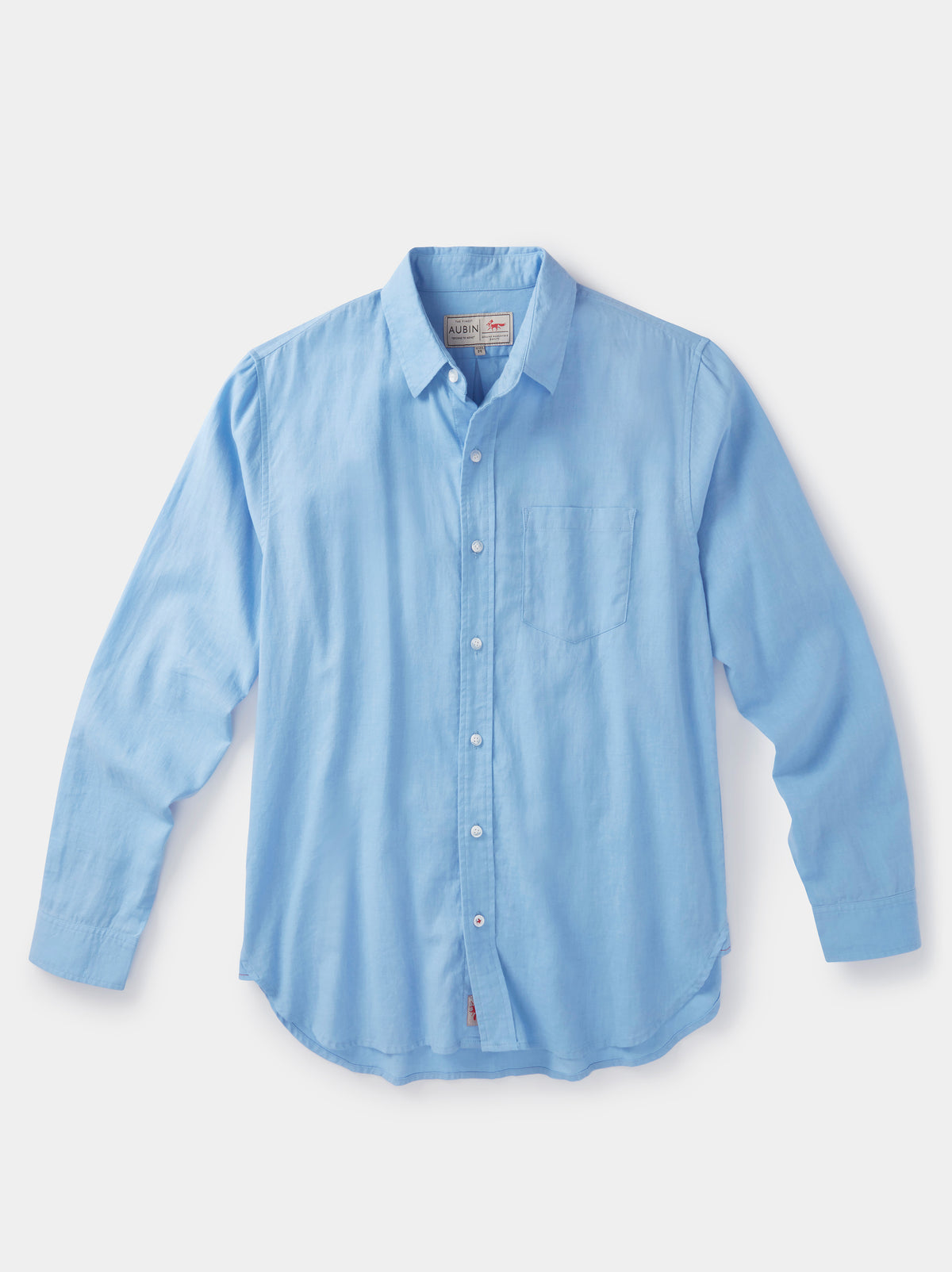 Aubin Pale Blue Grainsby Linen Cotton Shirt | Linen Shirt
