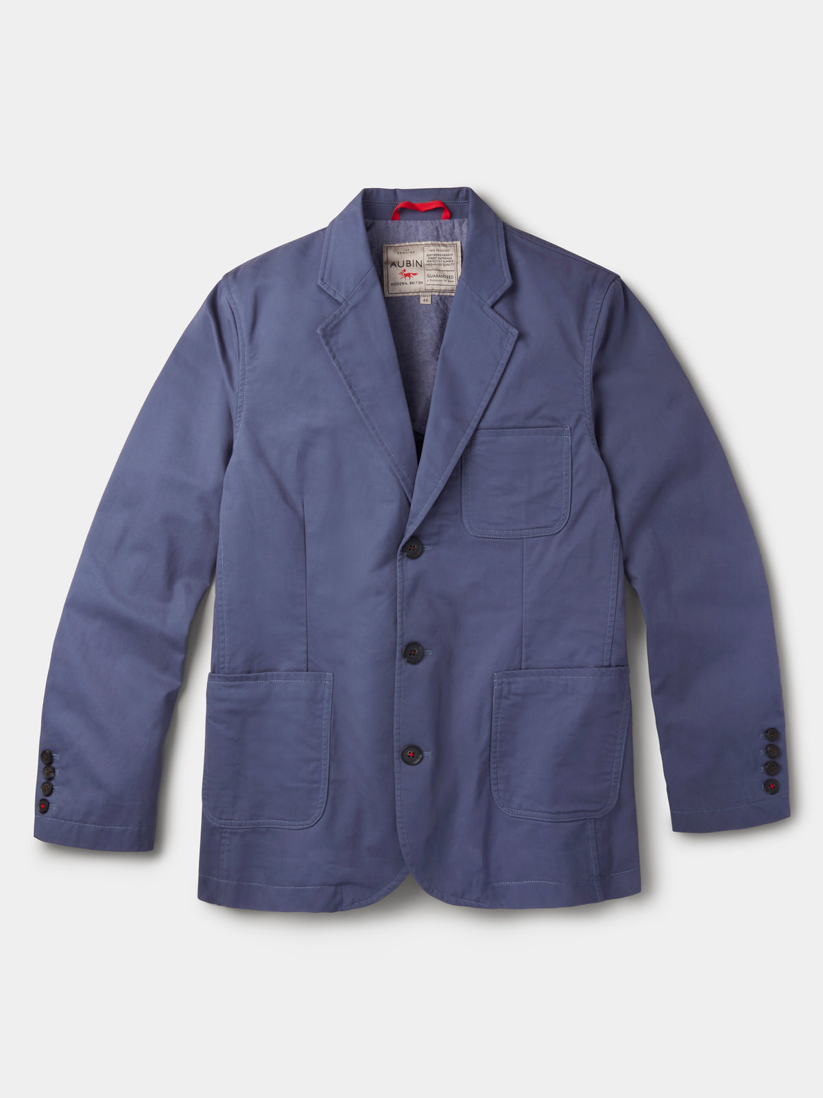 Aubin Washed Blue Mareham Patch Pocket Jacket | Suit Jackets