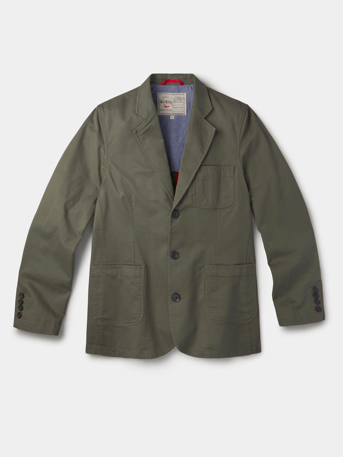 Aubin Khaki Mareham Patch Pocket Jacket | Suit Jackets