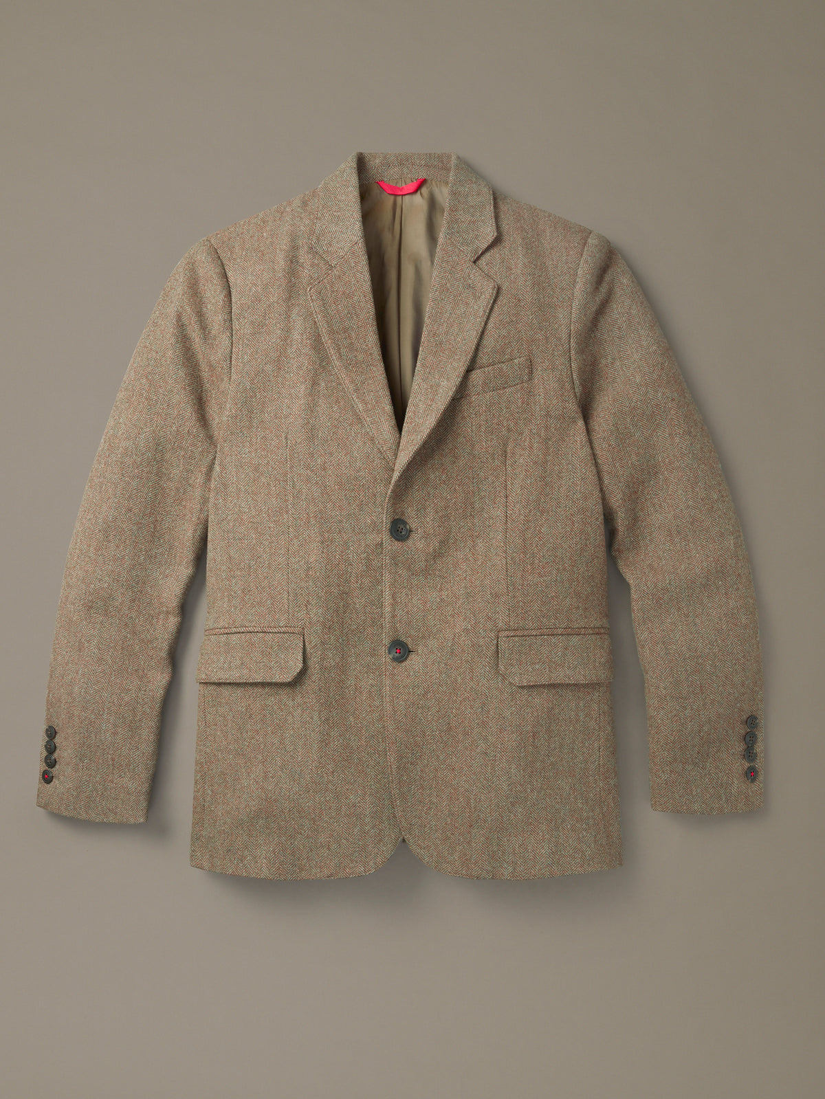 Aubin Green Herringbone Marlborough Wool Suit Jacket | Suit Jackets