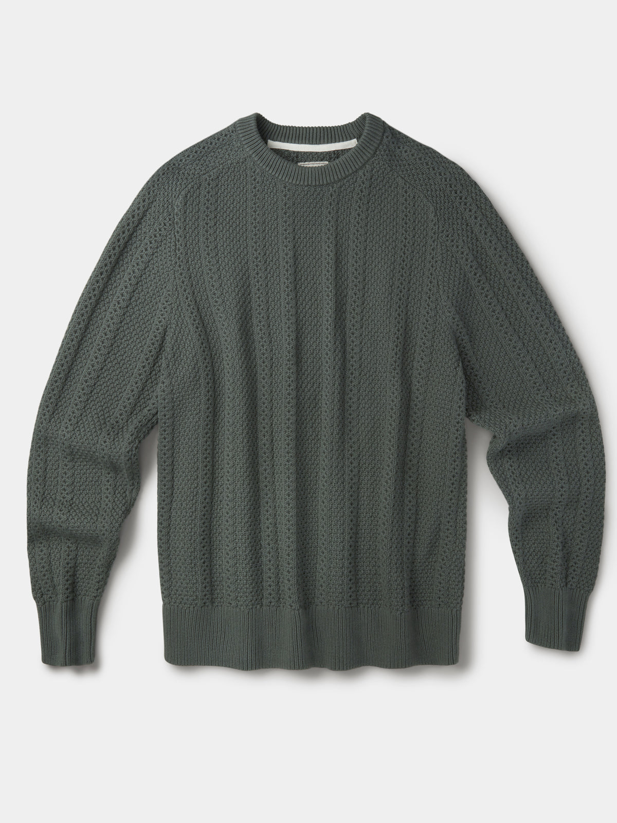 Aubin Dark Khaki Montrose Textured Crew Neck | Crew Neck