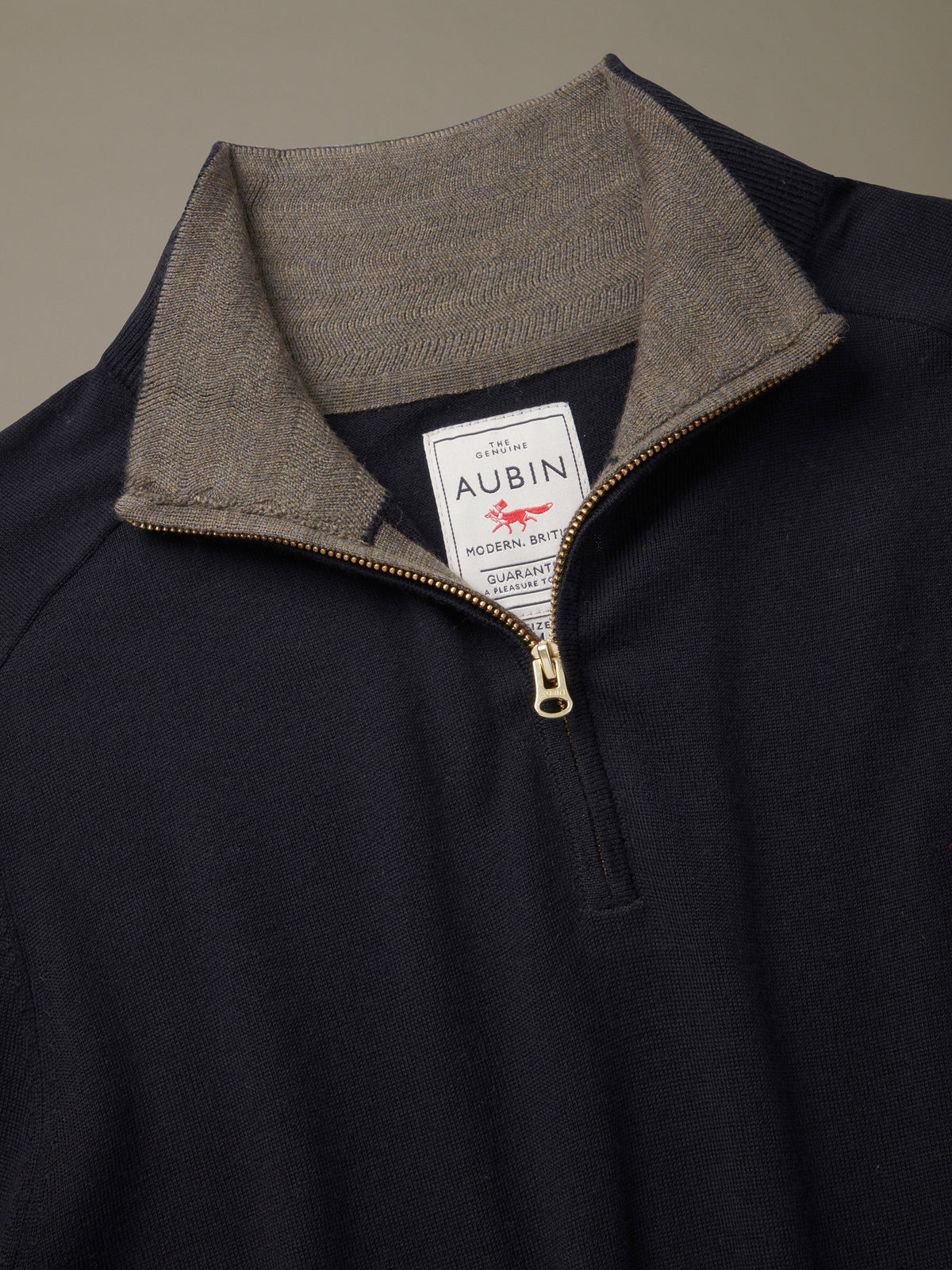 Aubin Black Laurel Extra Fine Merino Zip Neck Jumper | Zip Neck