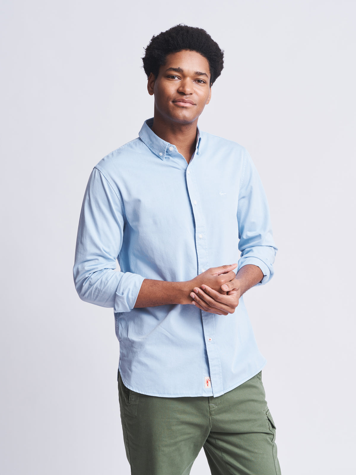 Aubin Pale Blue Hessle Button Down Shirt | Oxford Shirt