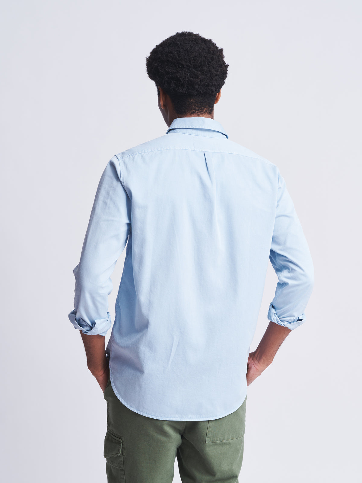 Aubin Pale Blue Hessle Button Down Shirt | Oxford Shirt