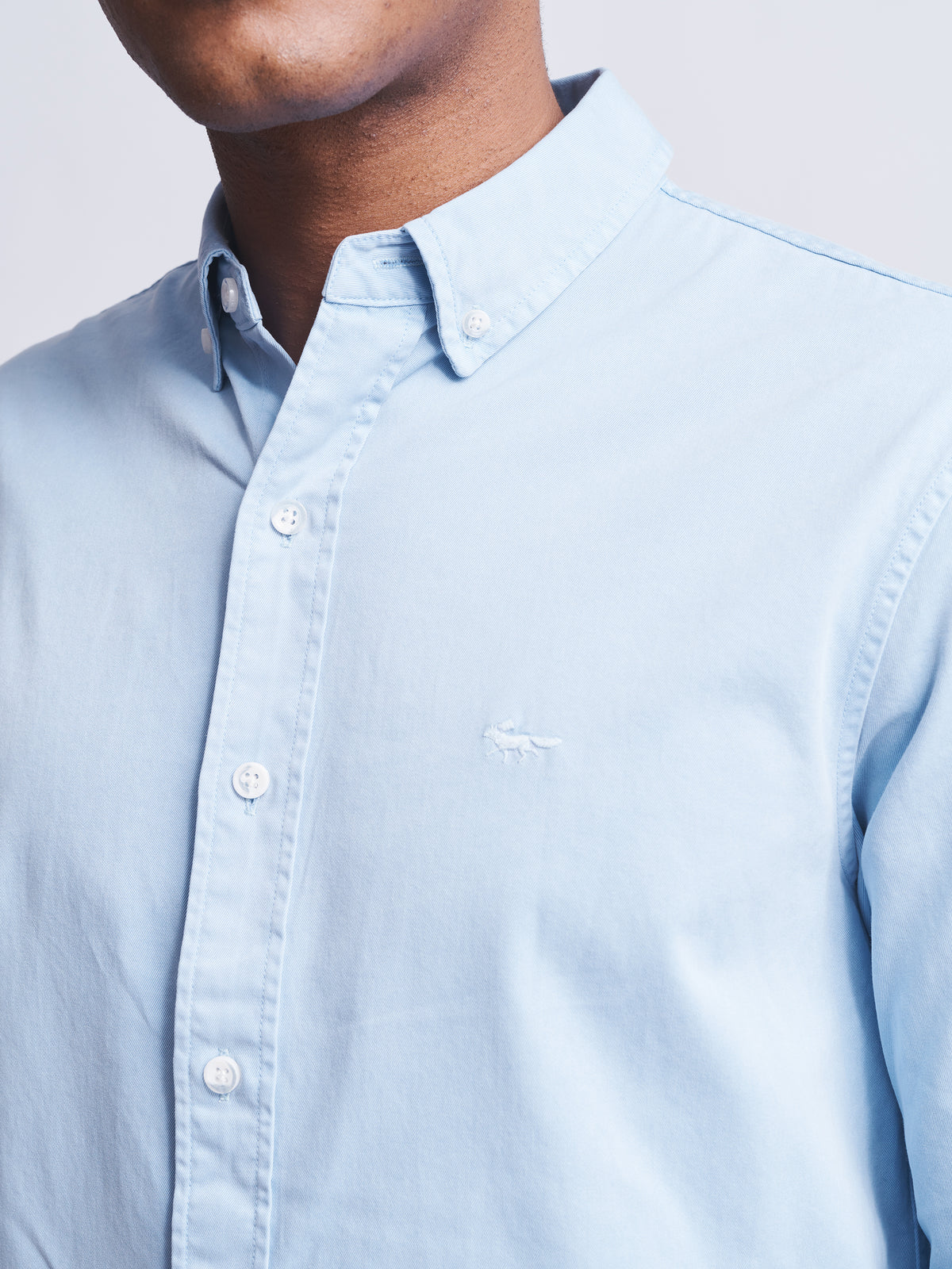 Aubin Pale Blue Hessle Button Down Shirt | Oxford Shirt