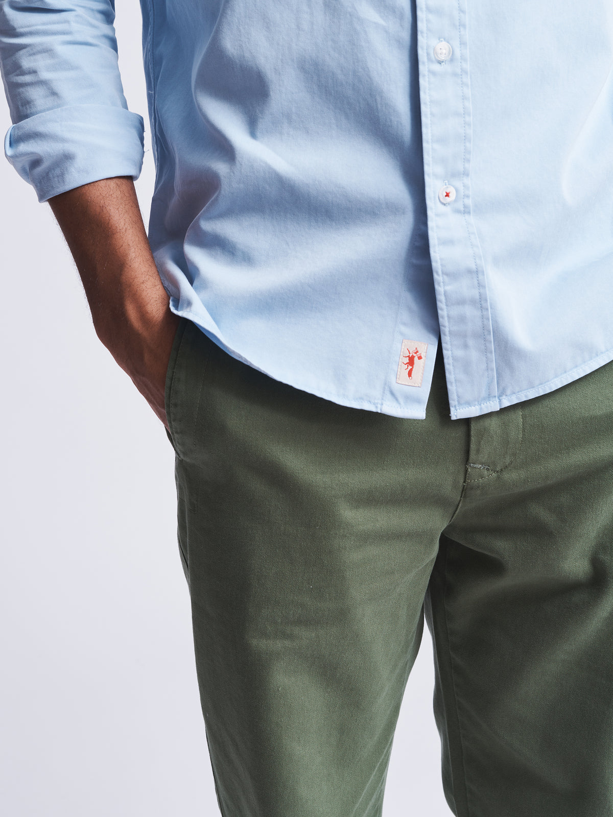 Aubin Pale Blue Hessle Button Down Shirt | Oxford Shirt